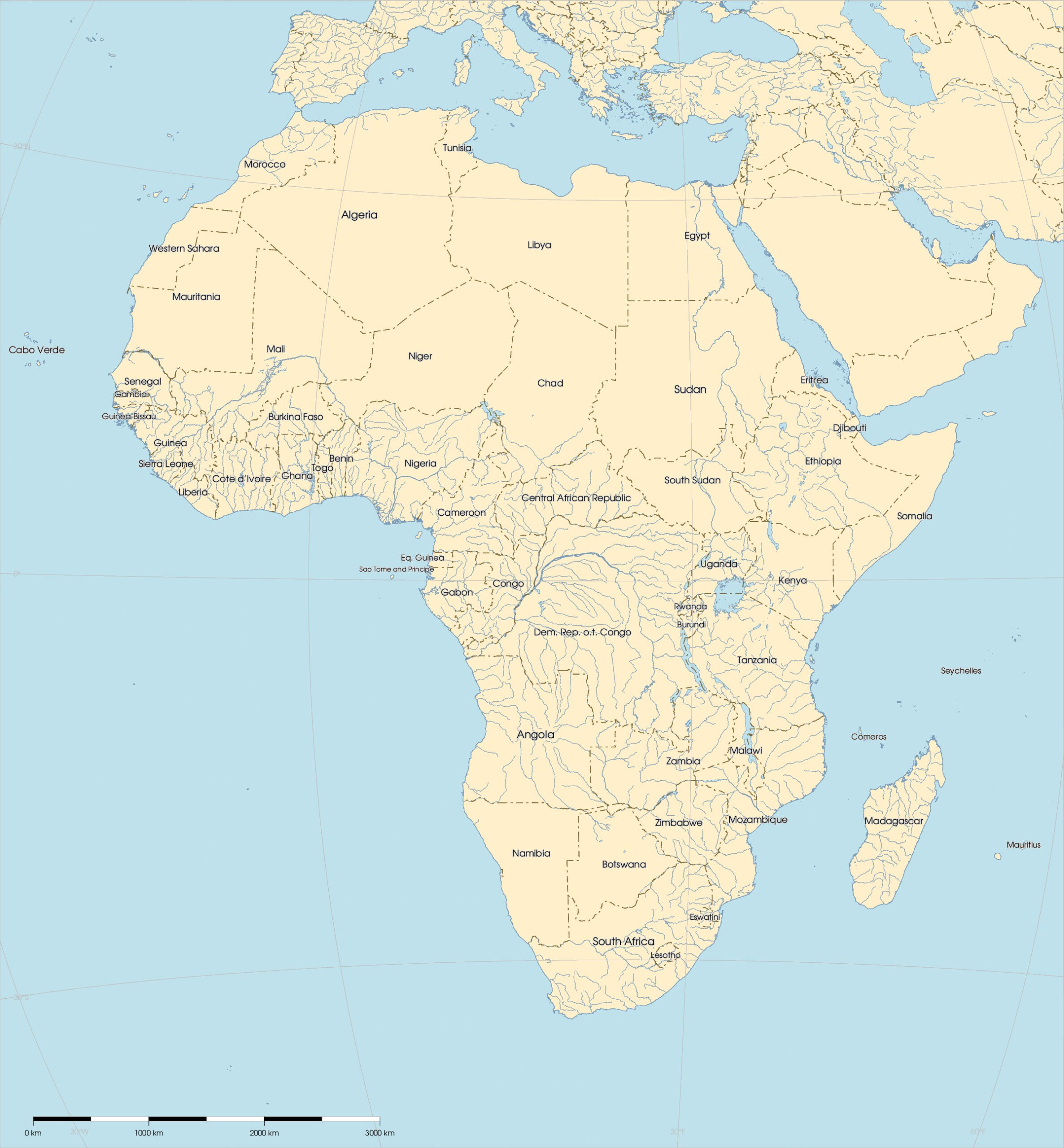 Free Maps Of Africa | Mapswire throughout Free Printable Map Of Africa