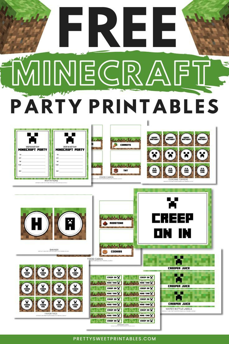 Free Minecraft Party Printables with Free Minecraft Printables For Parties