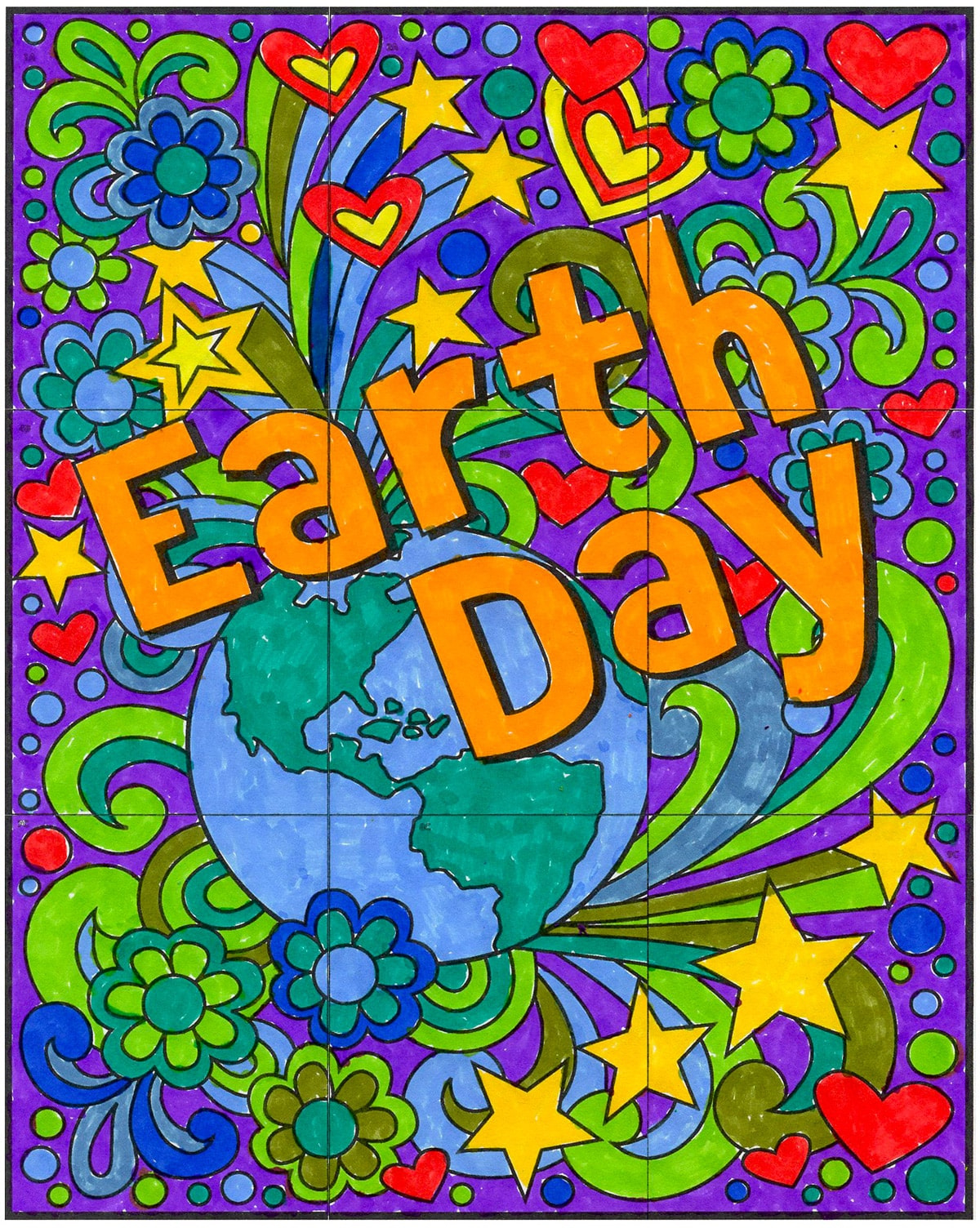 Free! Mini Earth Day Mural · Art Projects For Kids regarding Collaborative Mural Printable Free