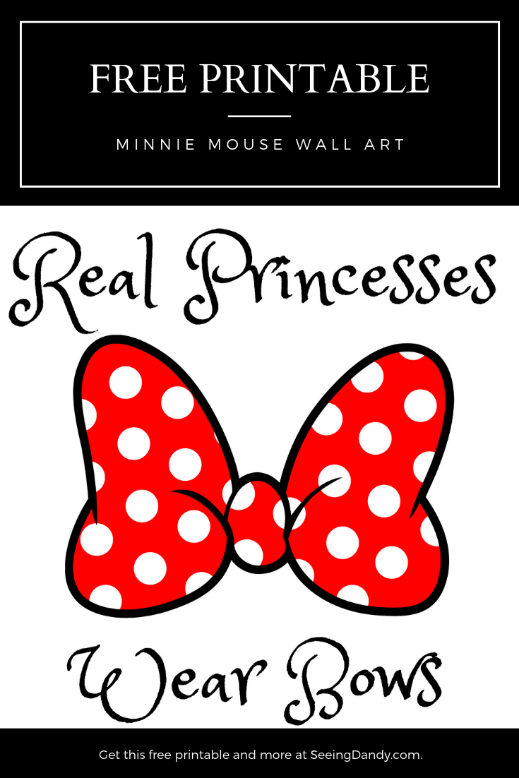 Free Minnie Mouse Bow Printable Wall Art - Seeing Dandy Blog pertaining to Free Printable Minnie Mouse Bow Template