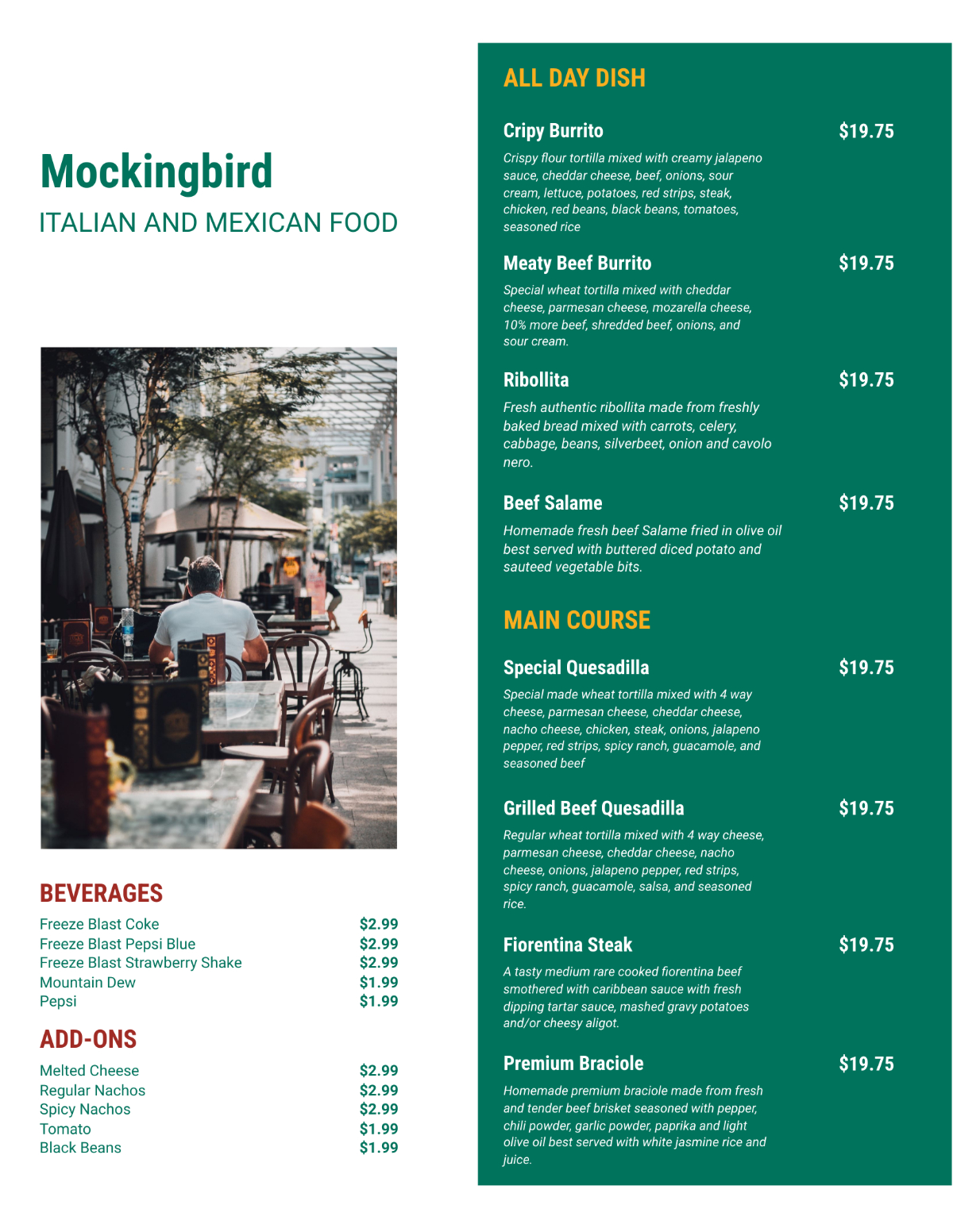 Free Modern Price Menu Template To Edit Online with Free Caribbean Menu Template