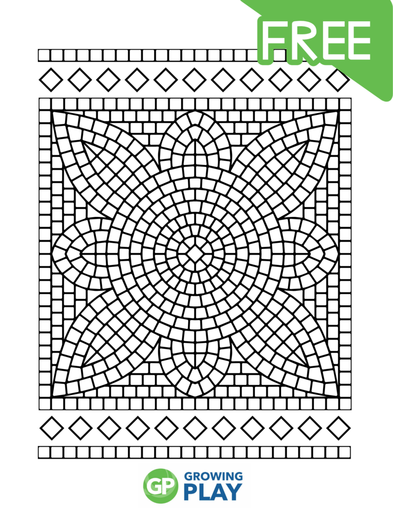 Free Mosaic Coloring Pages To Print - Growing Play with Free Mosaic Printables