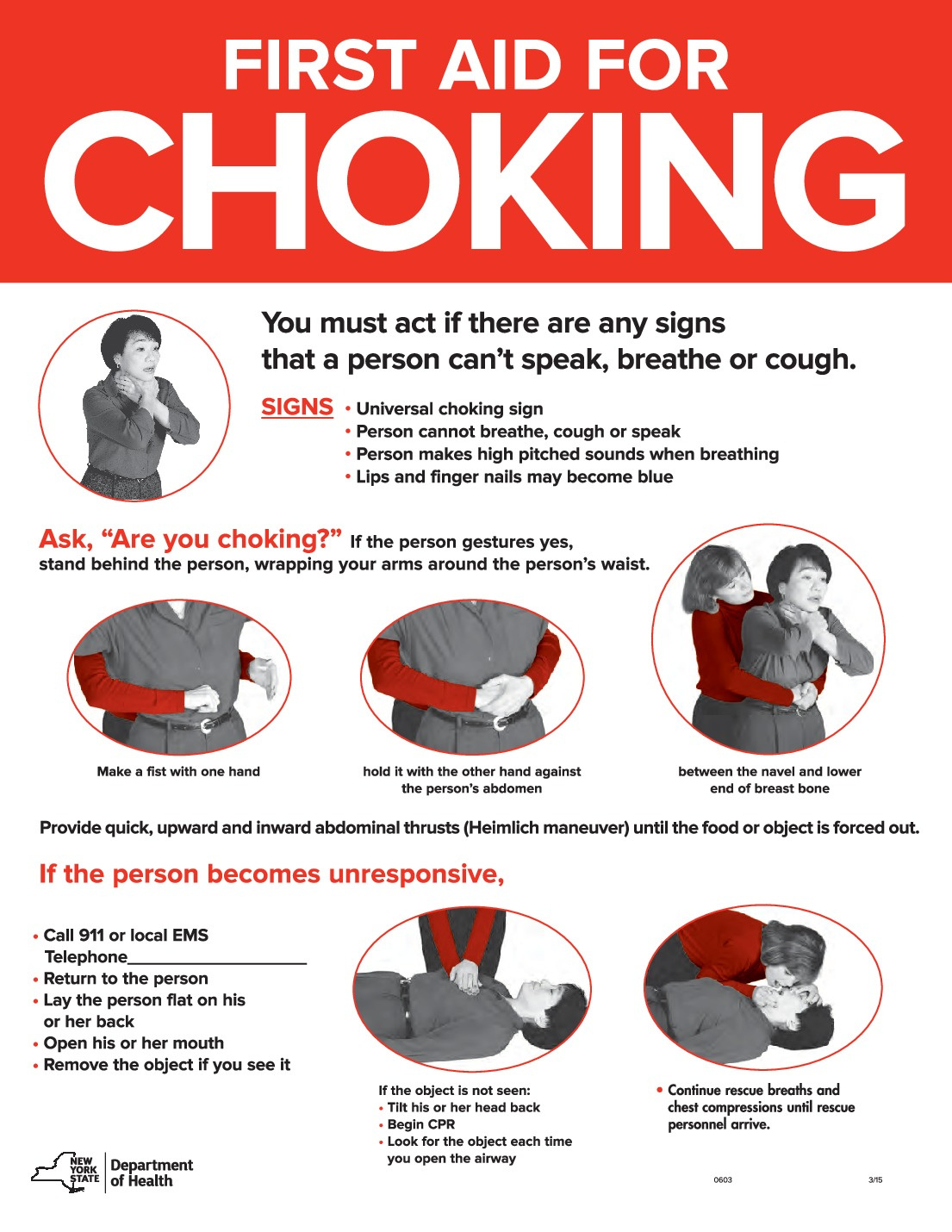 Free New York Choking First Aid Labor Law Poster 2025 intended for Choking Poster Free Printable