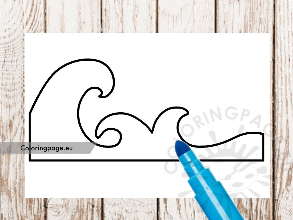 Free Ocean Wave Template | Coloring Page pertaining to Free Printable Wave Stencil