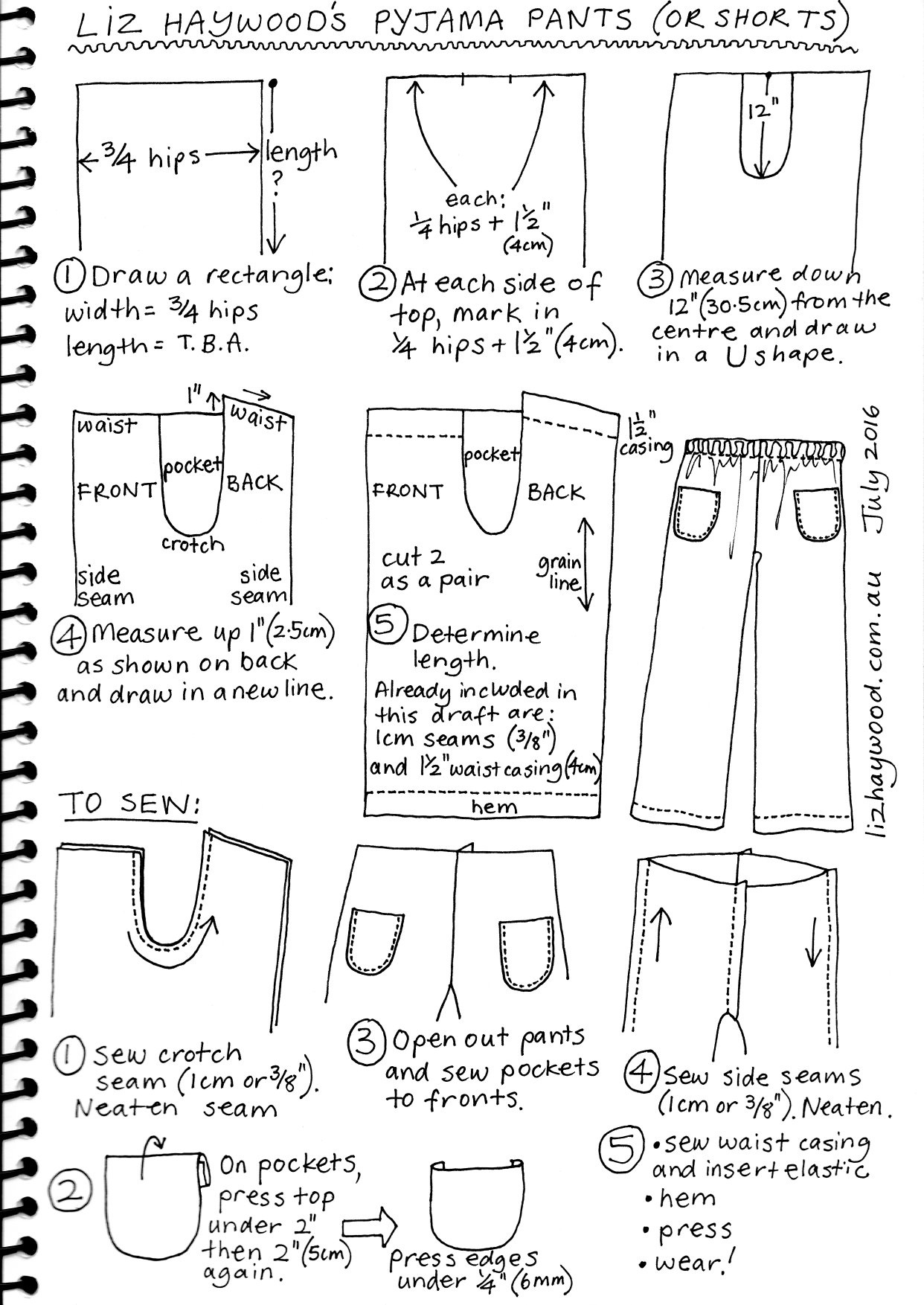 Free Pattern: Pajama Pants (Or Shorts) - The Craft Of Clothes in Free Printable Pants Sewing Pattern