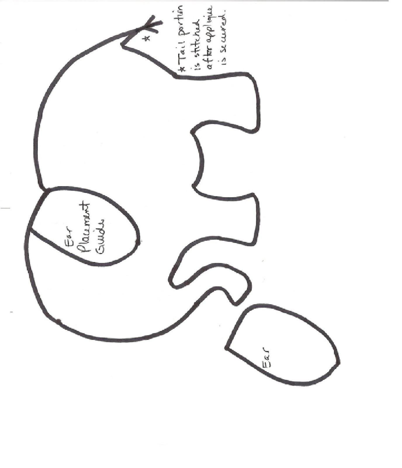 Free Patterns throughout Free Printable Elephant Applique Pattern