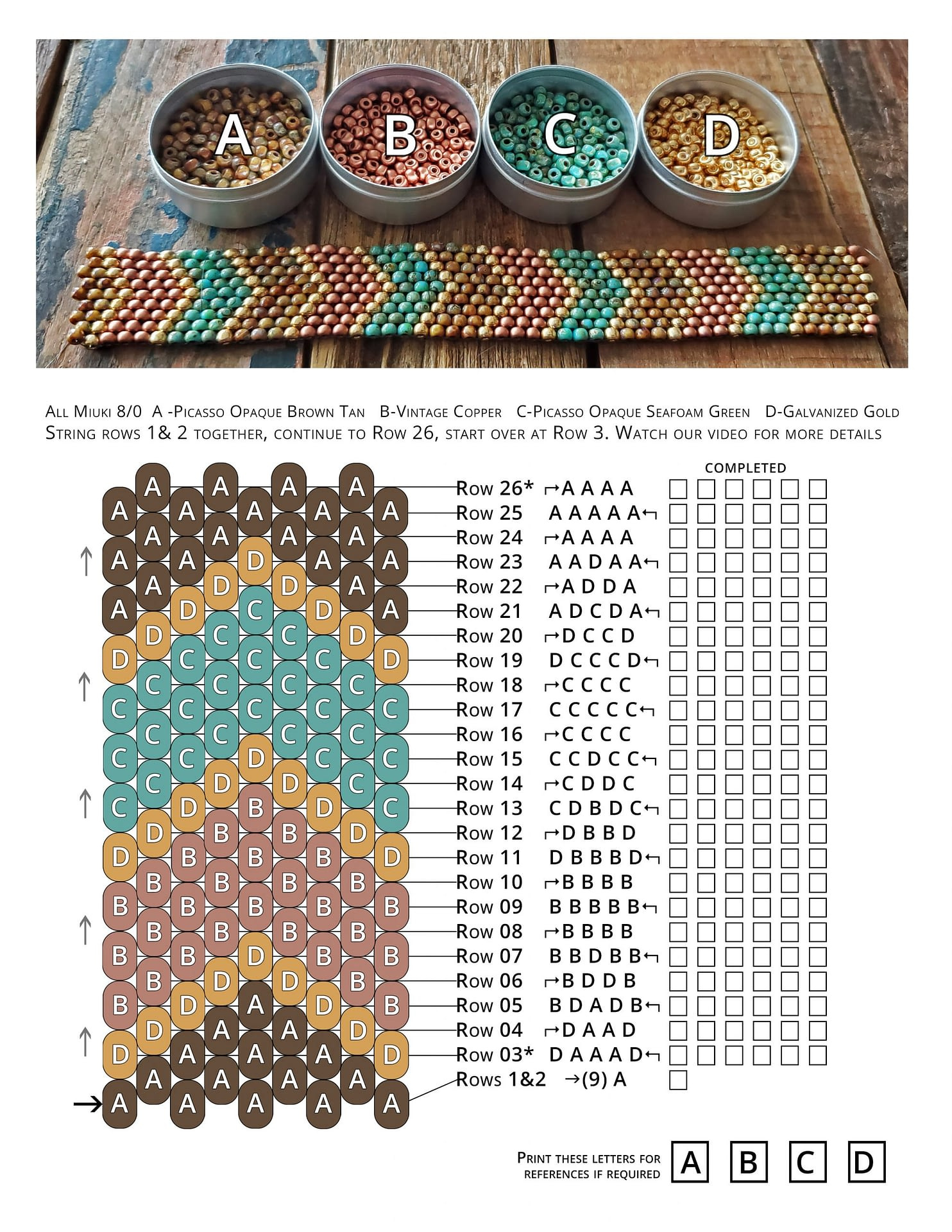 Free Peyote Stitch Patterns 2025 | Trusteehagan with Printable Peyote Stitch Patterns