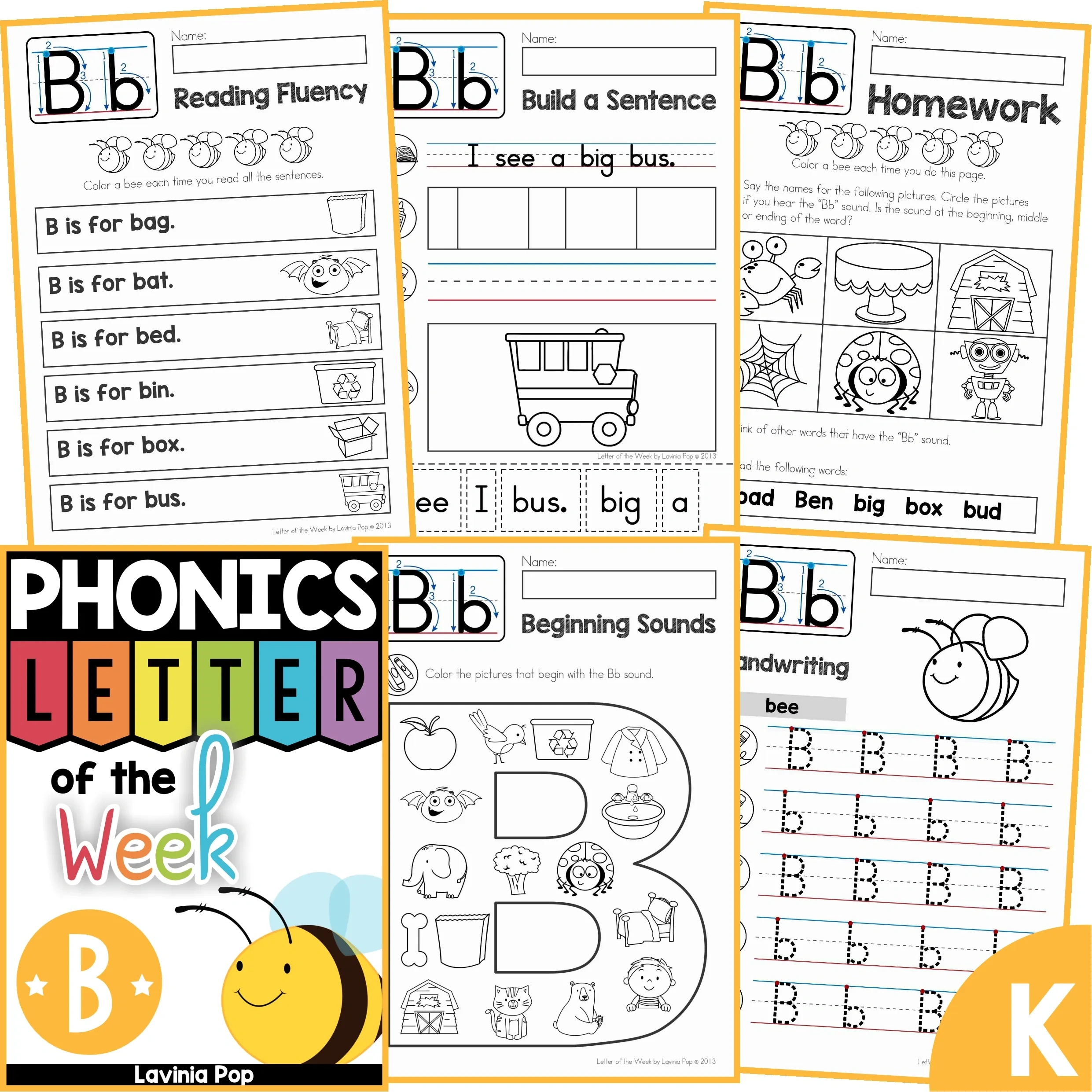 Free Phonics Letter Of The Week B with Letter Of The Week Free Printables