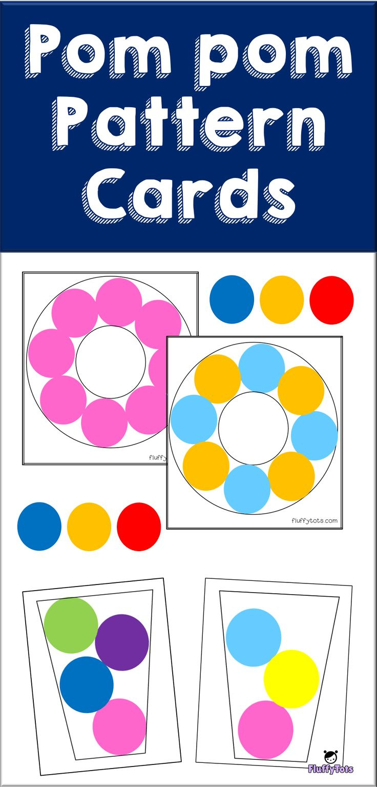 Free Pom Pom Printable Pattern Cards pertaining to Free Printable Pom Pom Mats
