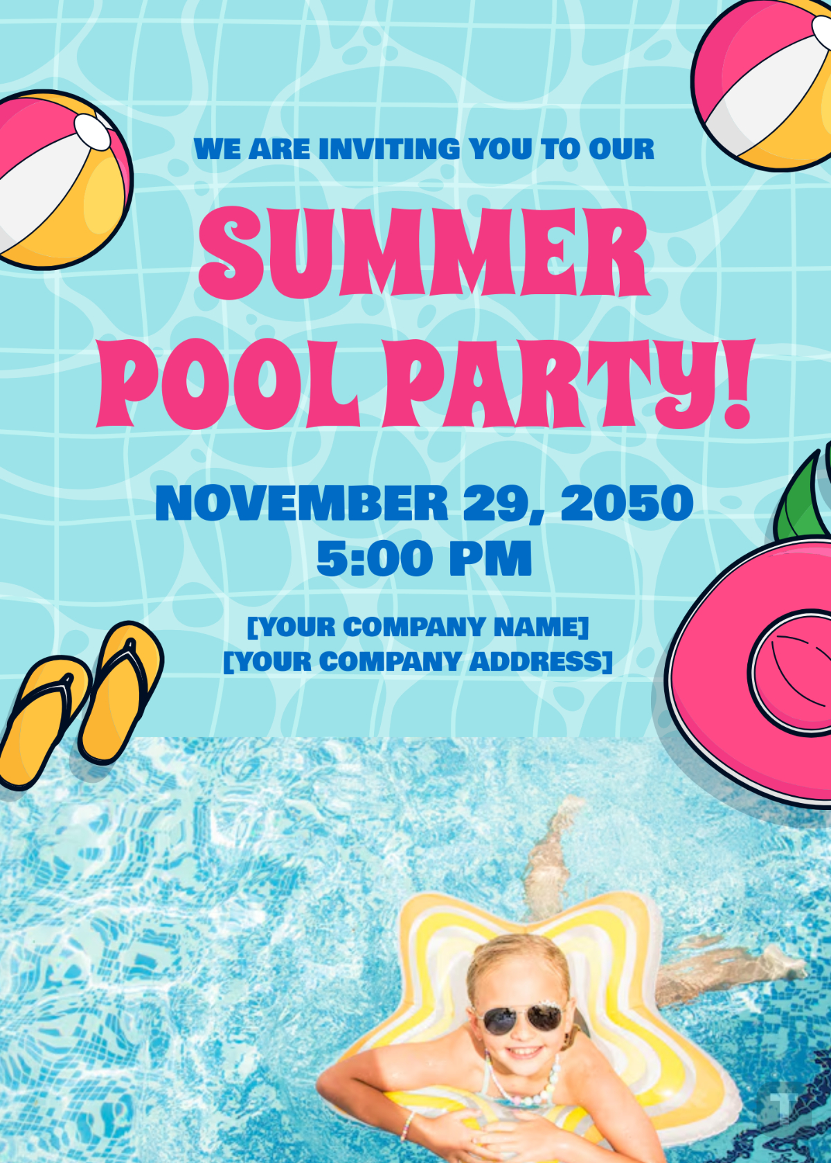 Free Pool Party Invitation Templates, Editable And Printable with Free Printable Swimming Pool Birthday Party Invitations