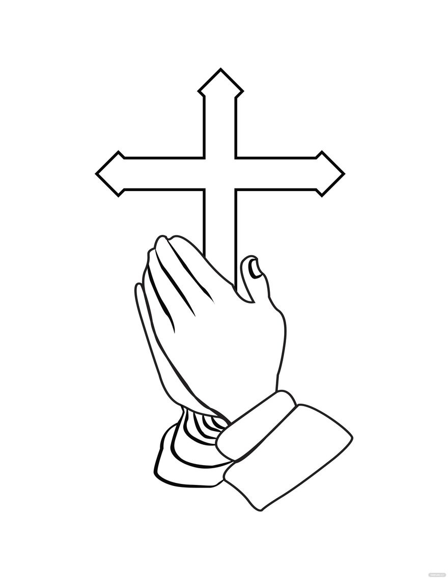 Free Praying Hands Coloring Page Template To Edit Online with Free Printable Praying Hands