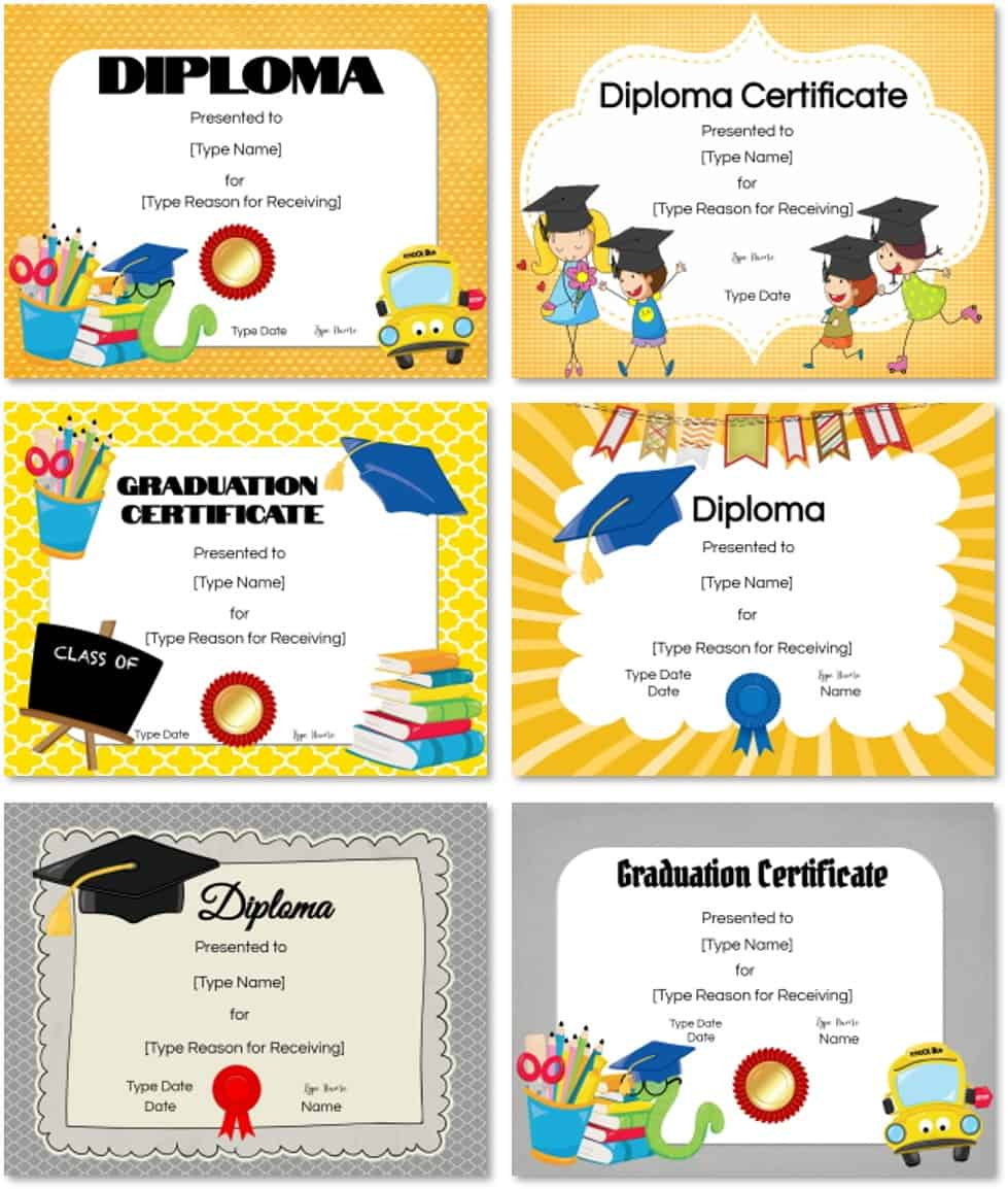 Free Preschool And Kindergarten Graduation Certificate Templates within Free Printable Preschool Graduation Certificate