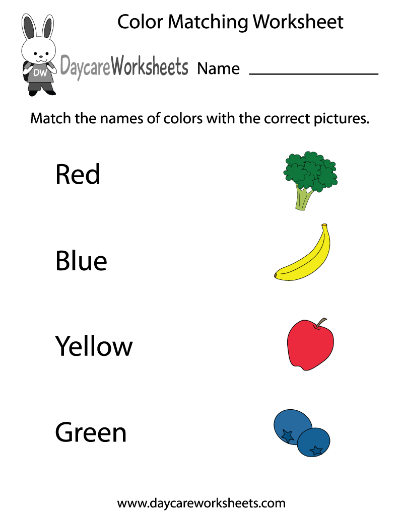 Free Preschool Color Matching Worksheet in Free Color Matching Printables