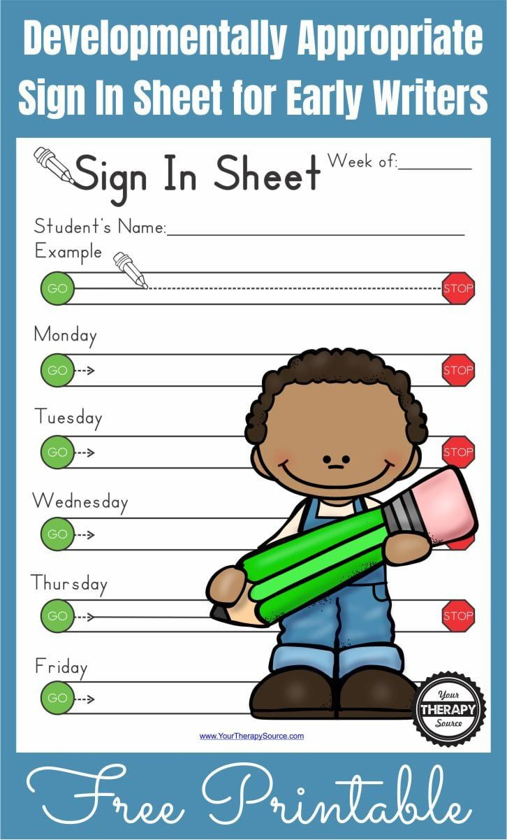 Free Preschool Sign-In Sheet - Developmentally Appropriate - Your with regard to Free Printable Sign In Sheets For Preschool