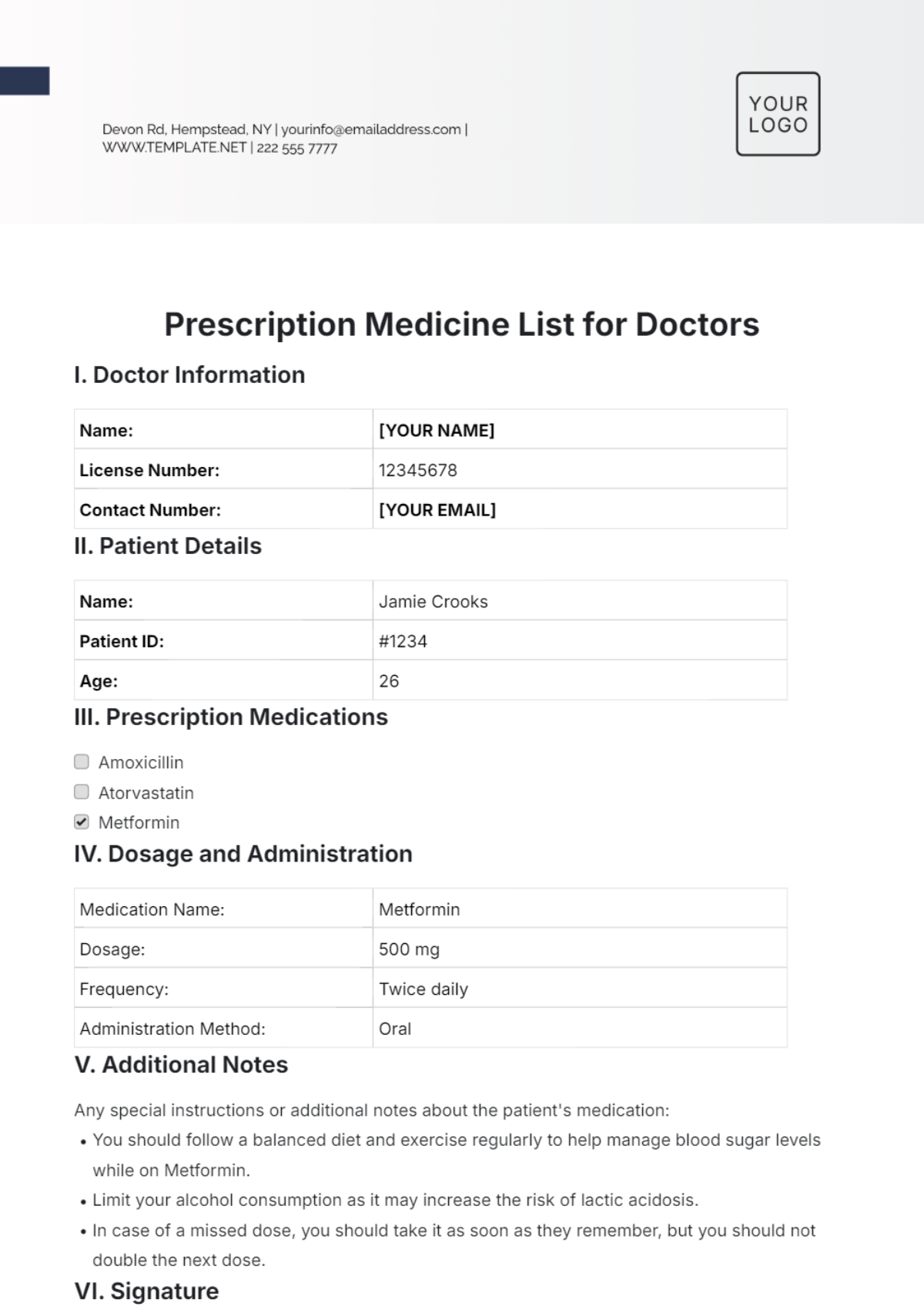 Free Prescription Templates To Edit Online with Free Medical Prescription Templates