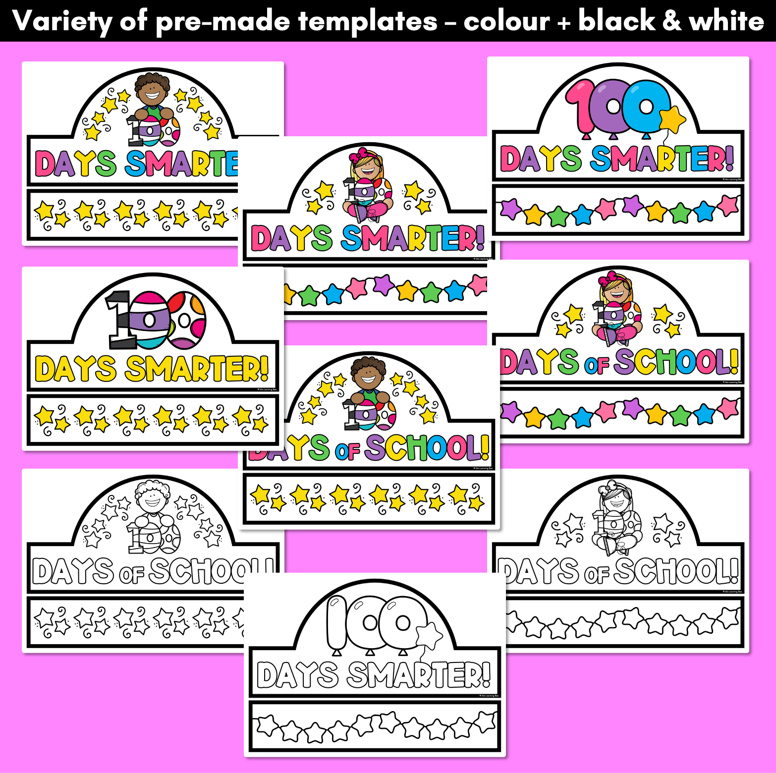 Free Printable 100 Days Of School Crowns - Mrs Learning Bee with regard to Free Printable 100 Day Crown