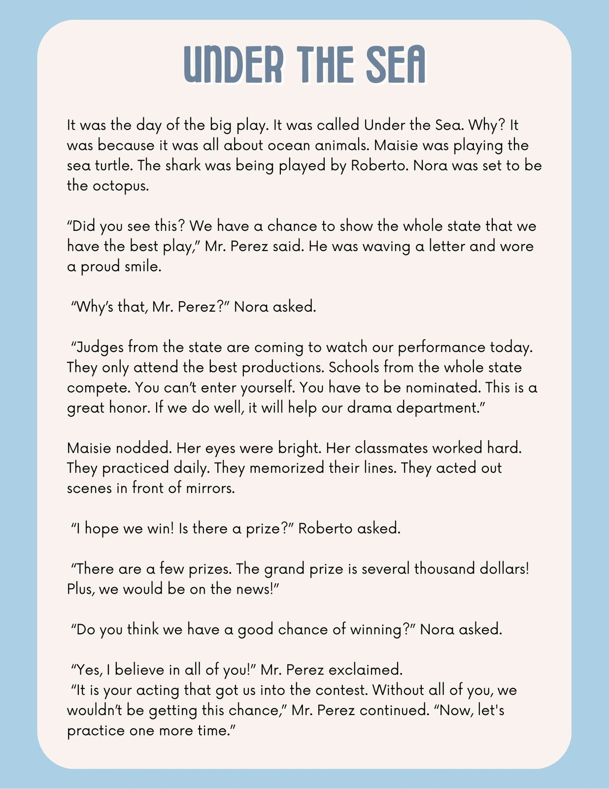 Free Printable 3Rd Grade Reading Worksheet Templates | Canva with Free Printable Stories For 3Rd Graders