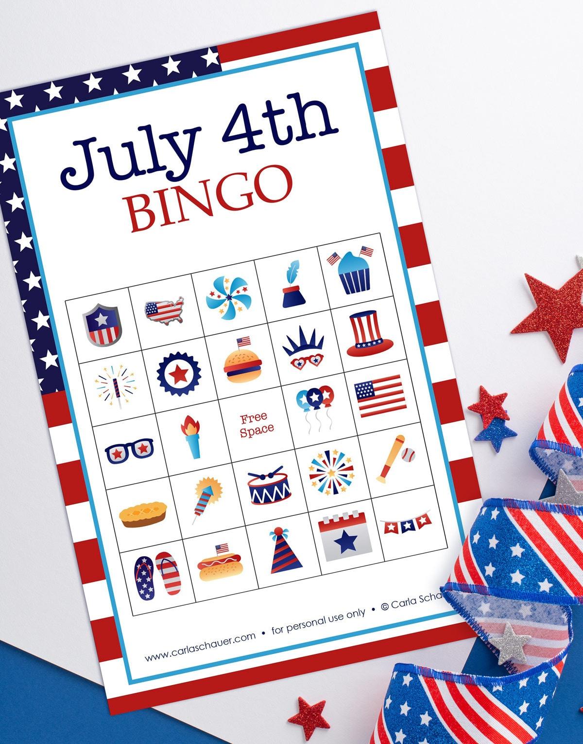 Free Printable 4Th Of July Bingo Cards - Carla Schauer Designs within 4Th Of July Bingo Cards Printable Free