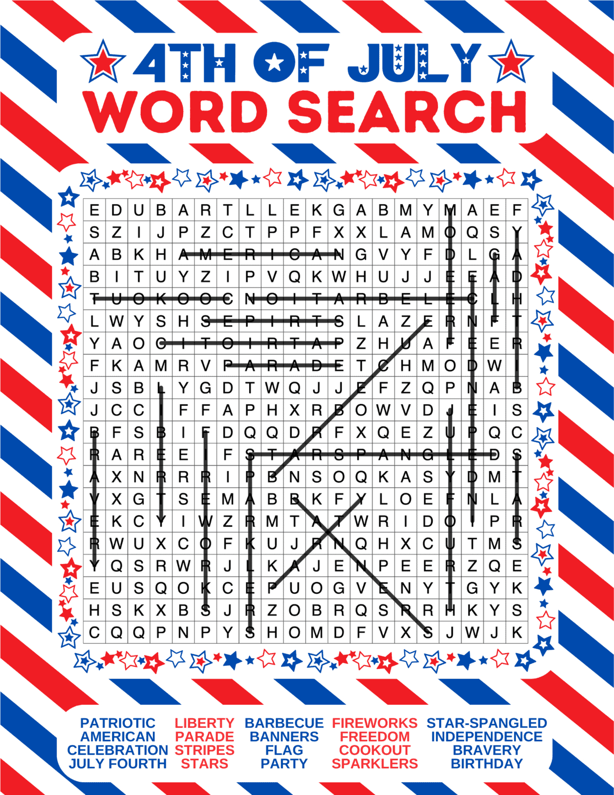Free Printable 4Th Of July Word Search - Prudent Penny Pincher within Free Printable 4th of July Puzzles