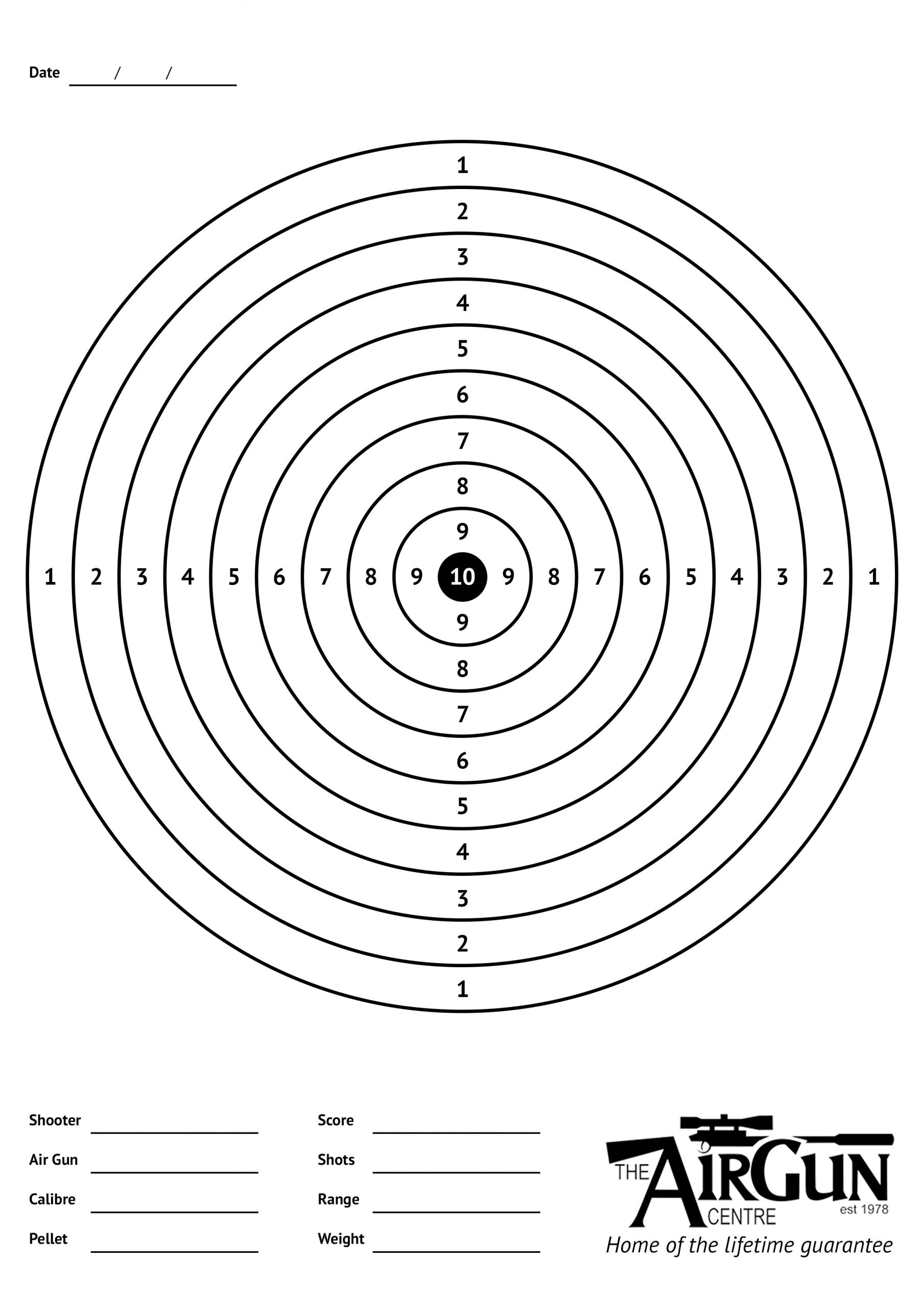 Free Printable Air Rifle Targets (A4, 17Cm &amp;amp; 14Cm) - The Airgun Centre in Free Printable Rifle Sighting Targets