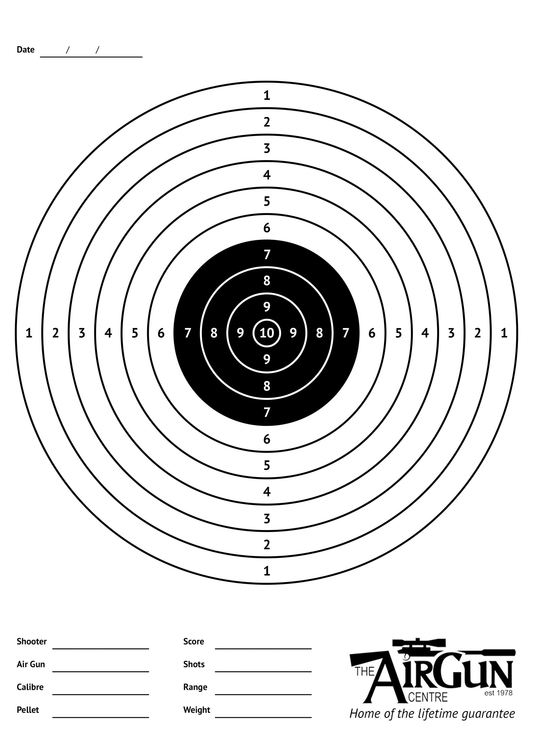Free Printable Air Rifle Targets (A4, 17Cm &amp;amp; 14Cm) - The Airgun Centre pertaining to Free Printable Rifle Sighting Targets