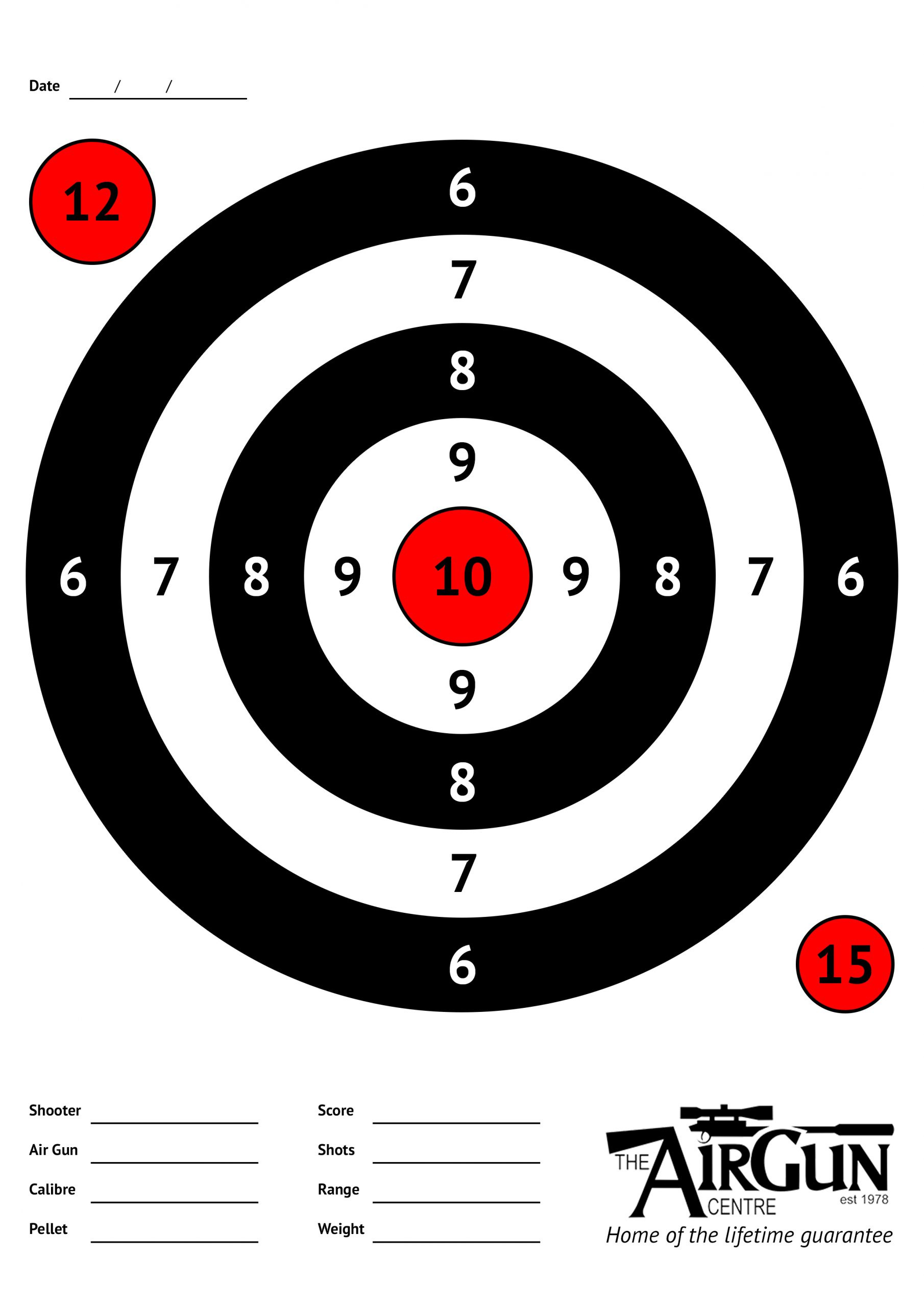 Free Printable Air Rifle Targets (A4, 17Cm &amp;amp; 14Cm) - The Airgun Centre with Free Printable Rifle Sighting Targets