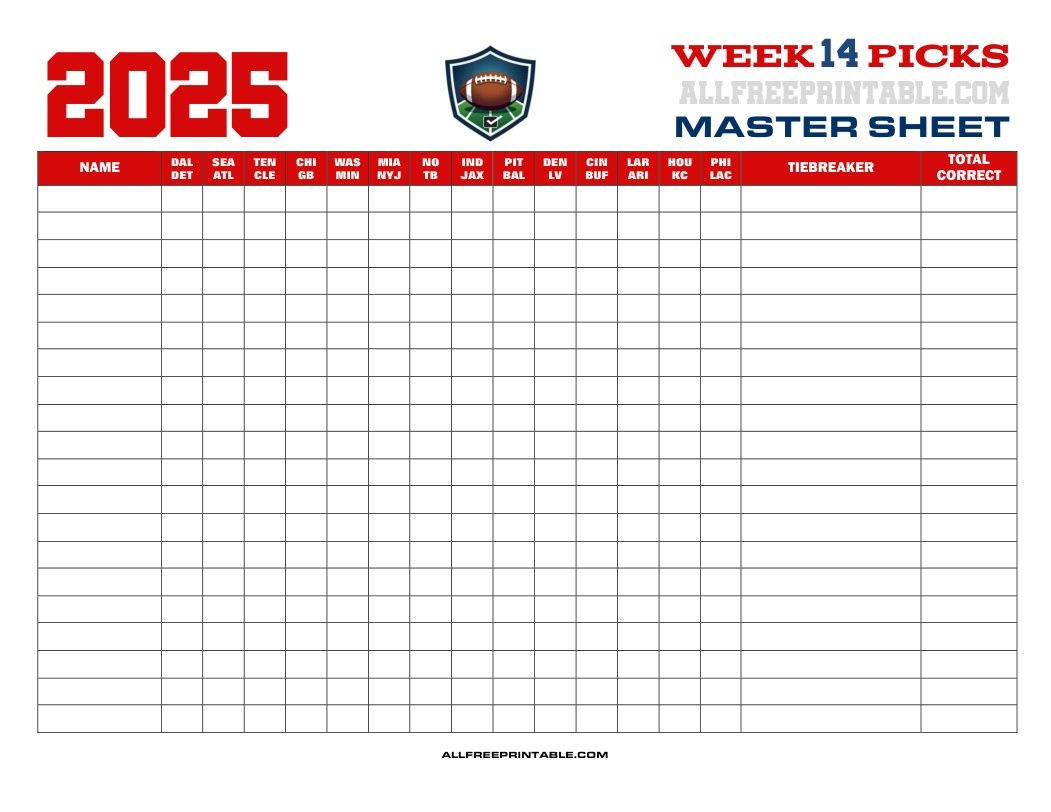 Free Printable – All Free Printable with Free Printable Nfl Weekly Schedule