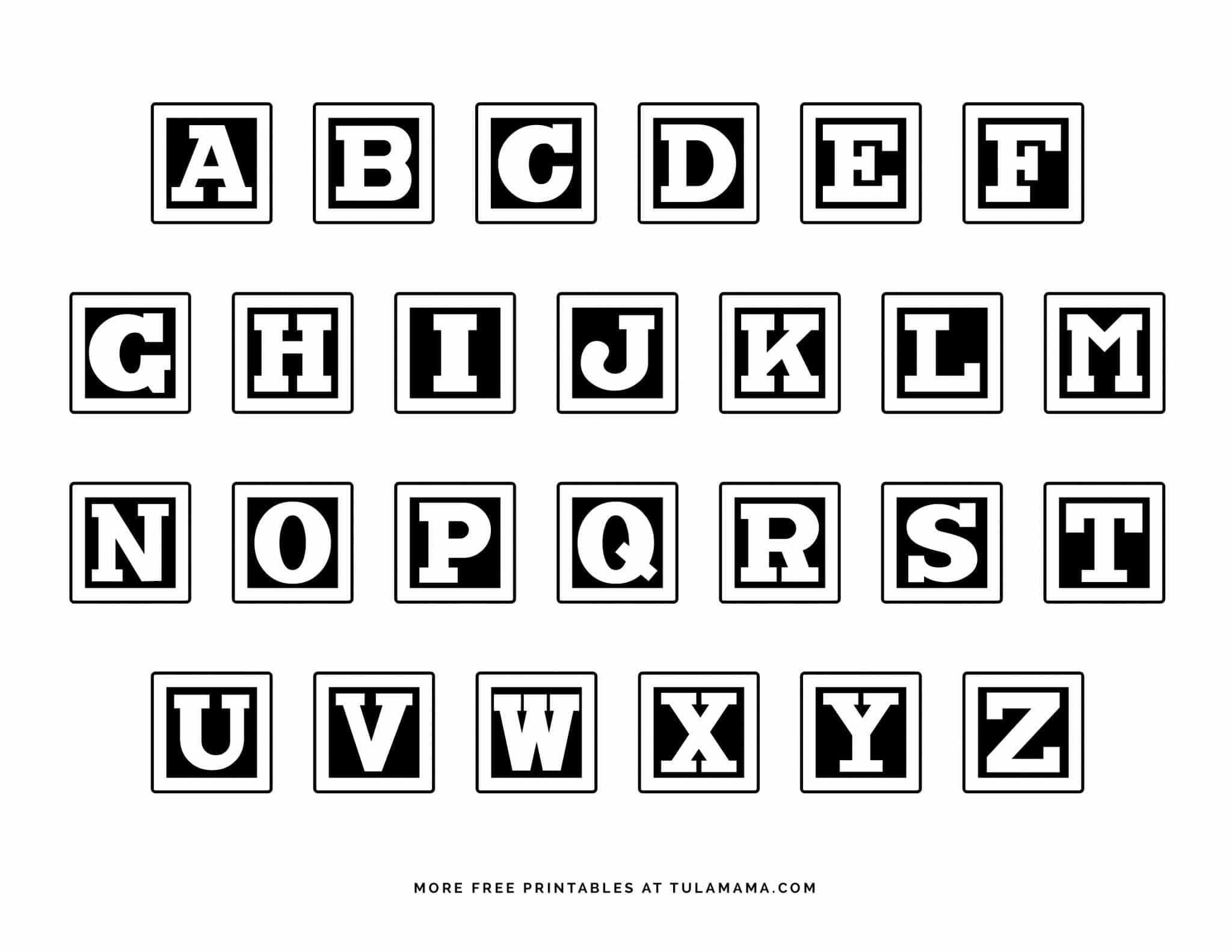 Free Printable Alphabet Blocks & Coloring Pages - Tulamama with Free Pocket Letter Printables