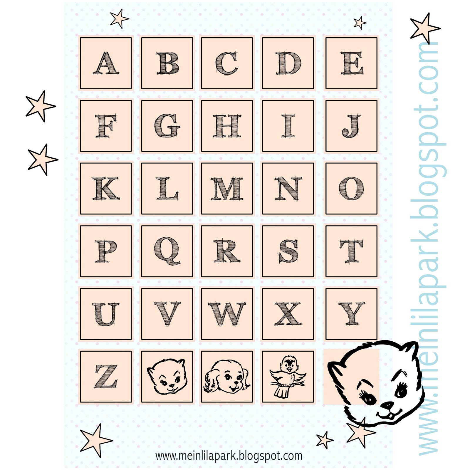 Free Printable Alphabet Letter Tags - Ausdruckbare Buchstaben in Free Printable Scrapbook Letters Alphabet