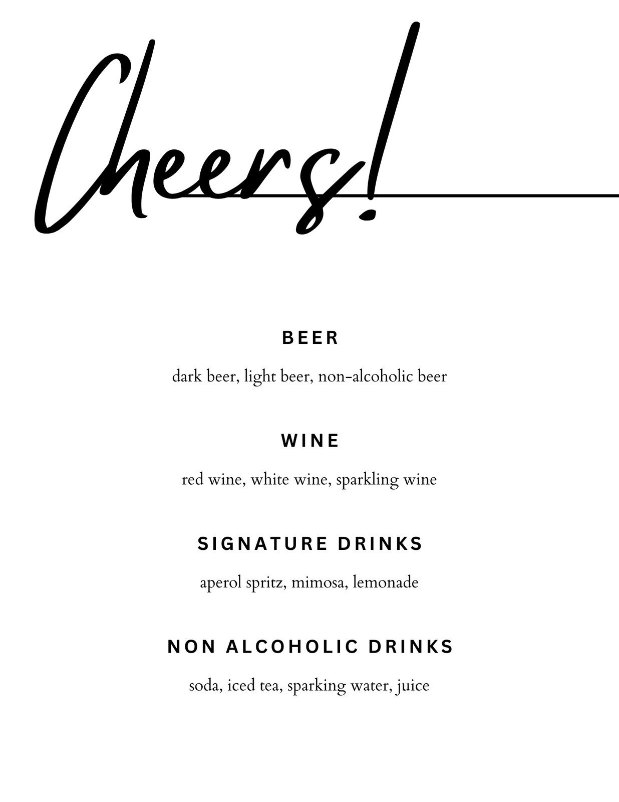 Free Printable And Customizable Cocktail Menu Templates | Canva with regard to Free Printable Signature Drink Sign