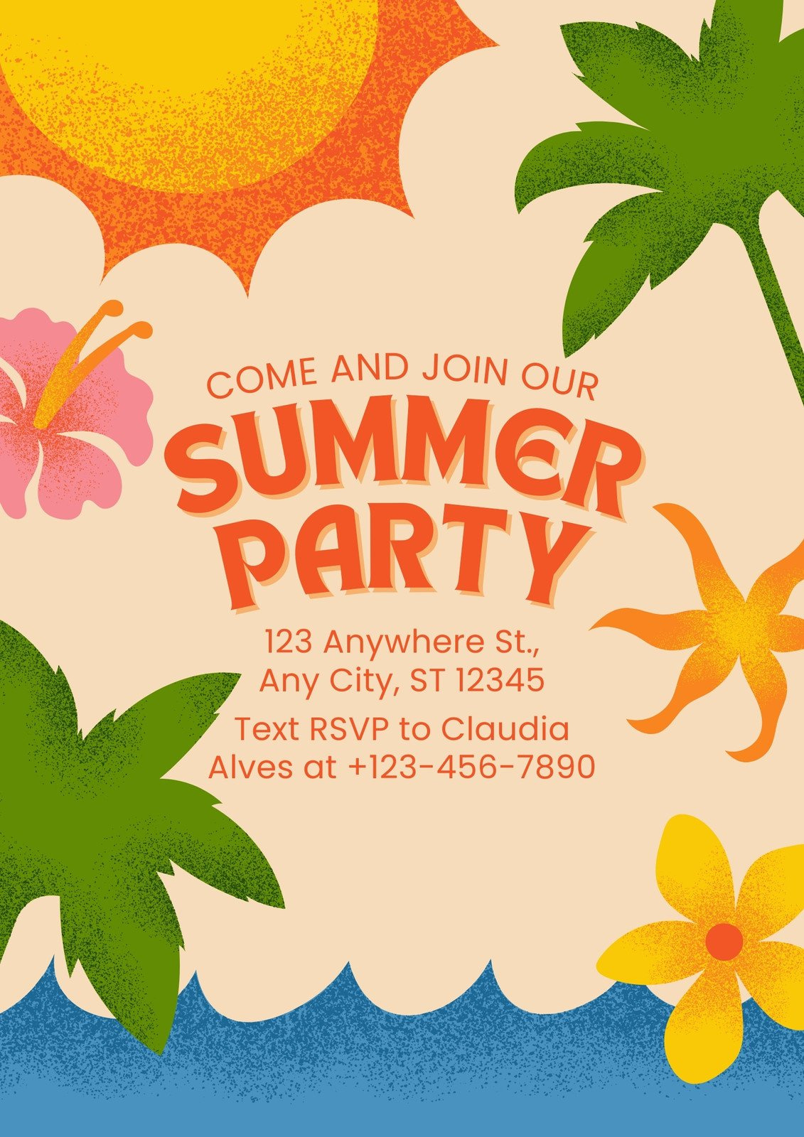 Free Printable And Customizable Party Flyer Templates | Canva with regard to Free Printable Summer Party Invitation Templates