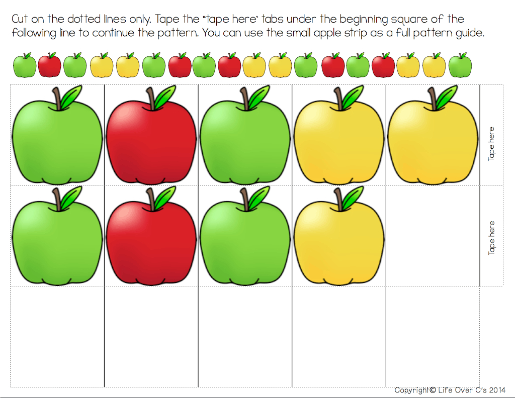 Free Printable Apple Pattern Strips: Complex Patterns with regard to Free Apple Pattern Printable