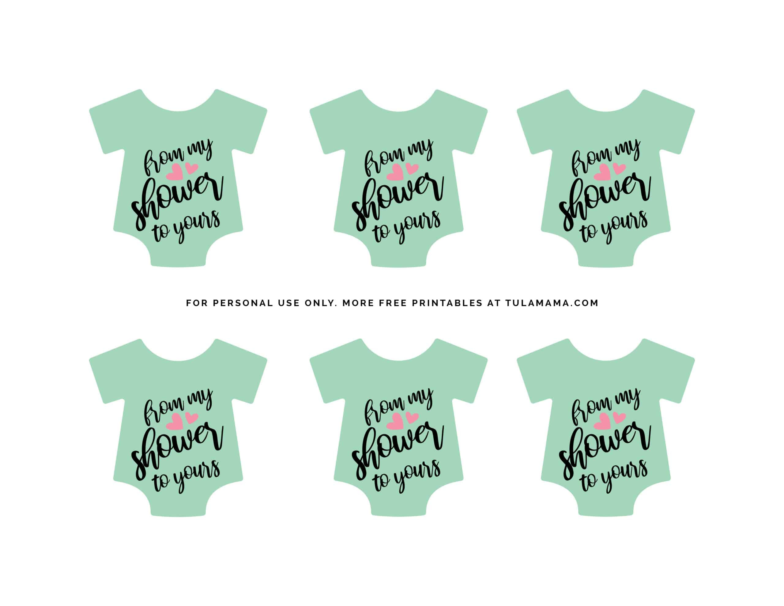 Free Printable Baby Onesie Template For Baby Shower Decorations within Free Printable Onesie Tags