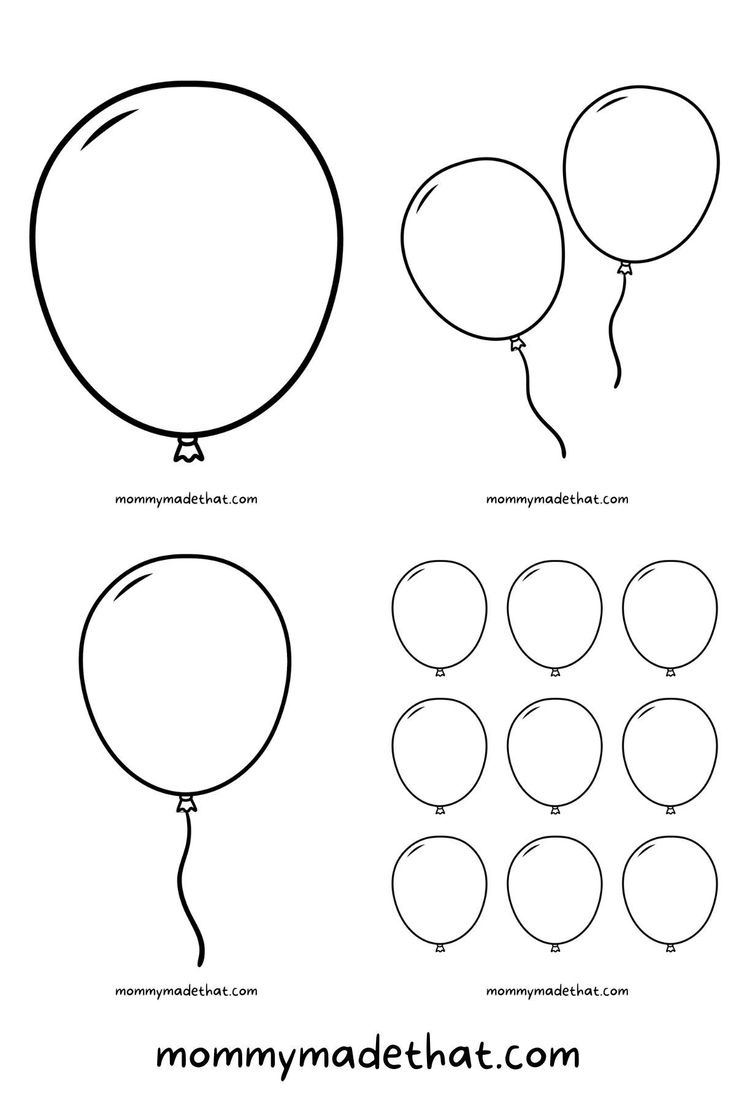 Free Printable Balloon Templates (Different Sizes!!) regarding Free Printable Balloon Patterns