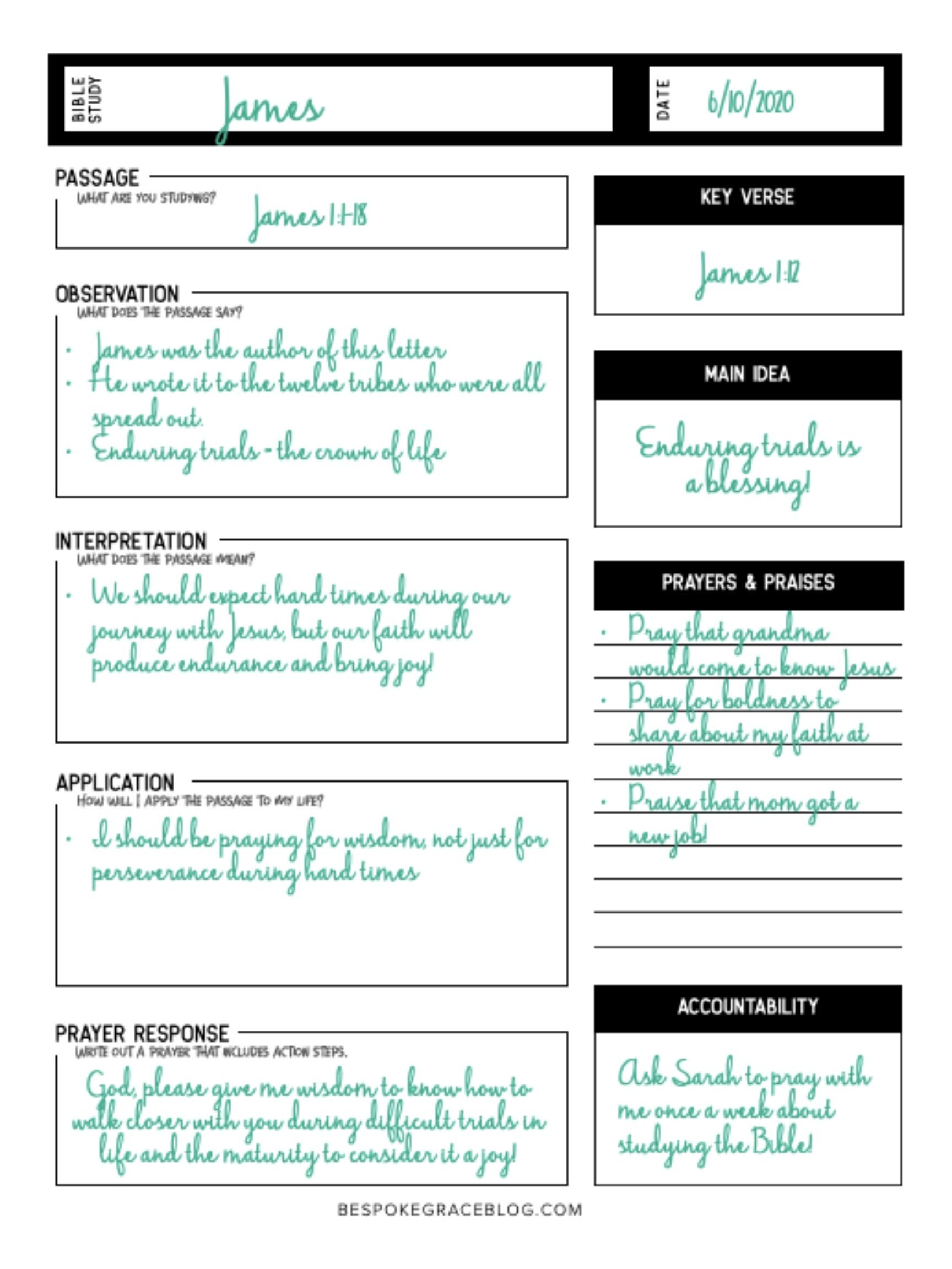 Free Printable Bible Study Worksheet — Bespoke Grace - Worksheets pertaining to Free Printable Bible Study Worksheets For Youth