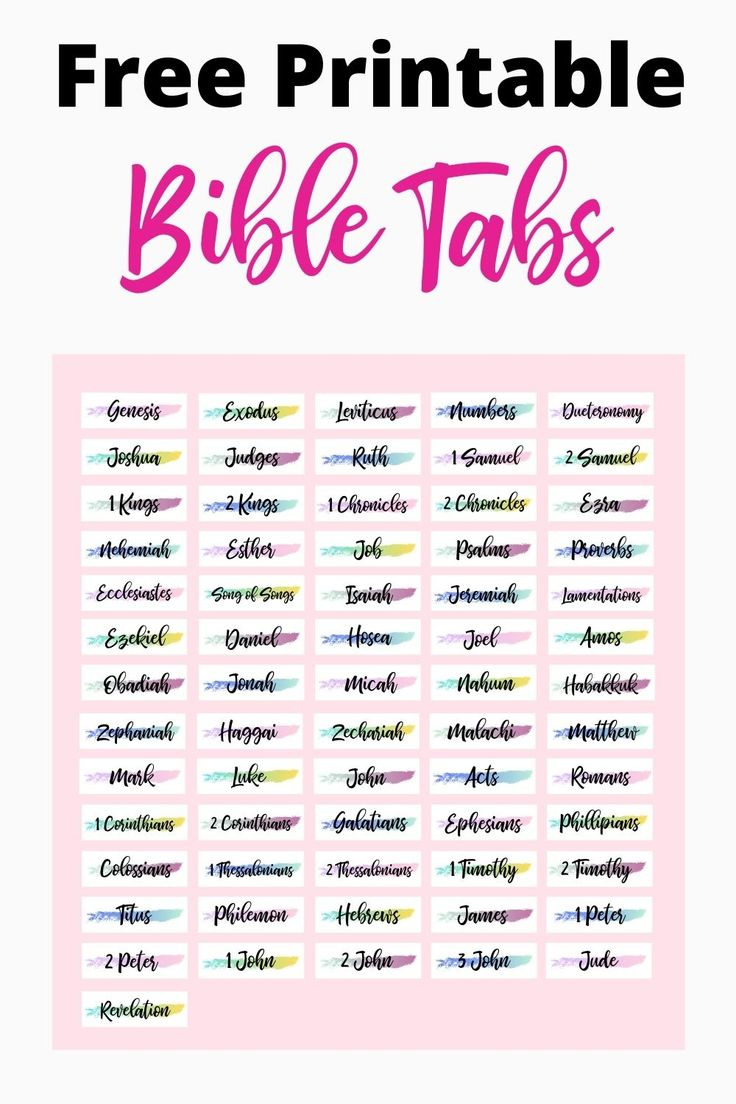 Free Printable Bible Tabs pertaining to Free Printable Bible Tabs