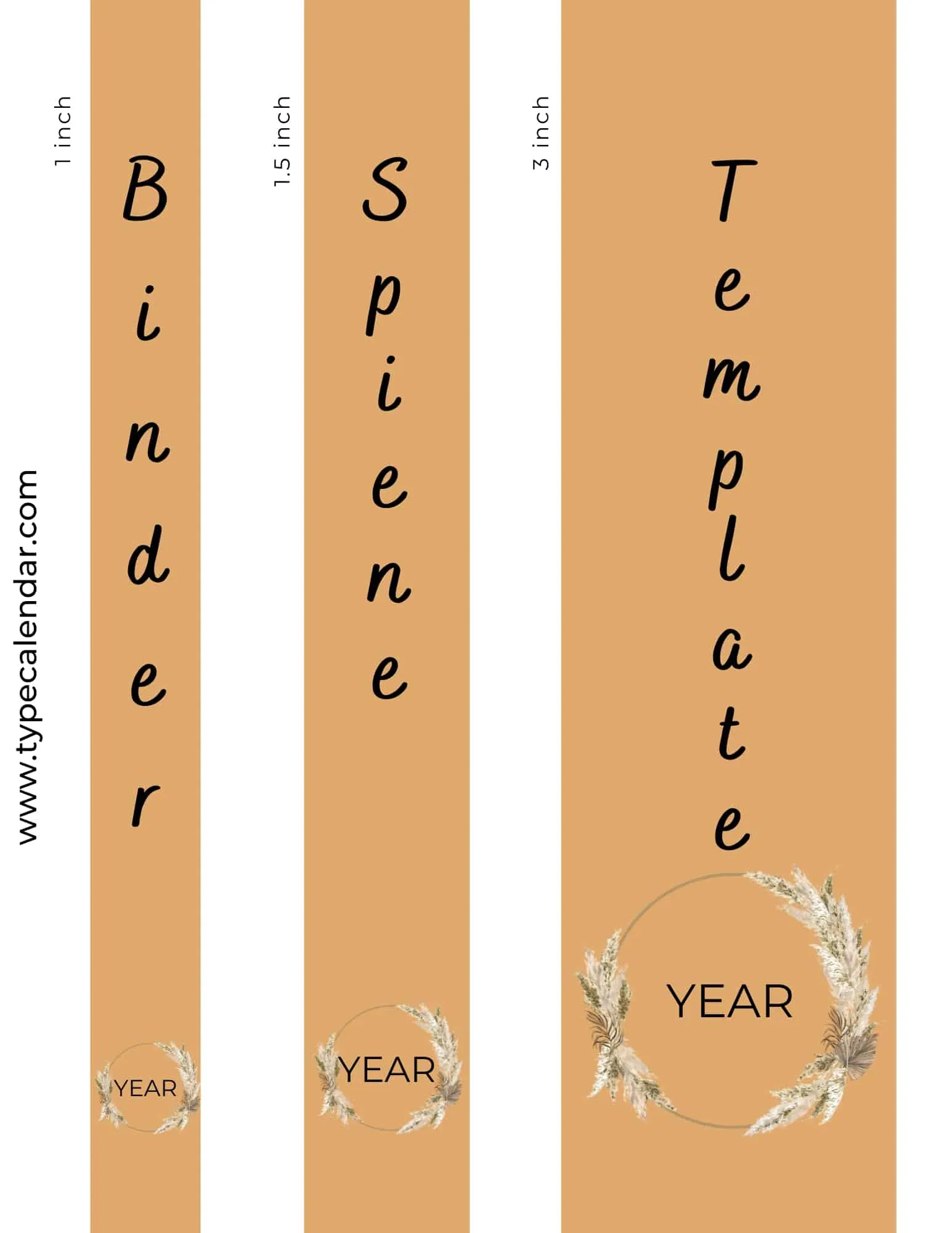 Free Printable Binder Spine Insert Templates [1, 2, 3 Inch] Label in Free Printable 1 Inch Binder Spine Template