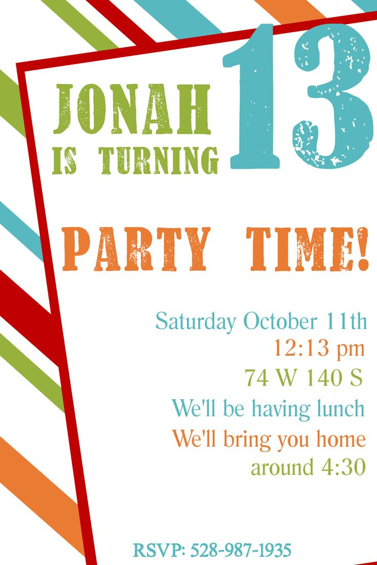 Free Printable Birthday Party Invitation Templates For Teenagers for Free Printable 13th Birthday Party Invitations