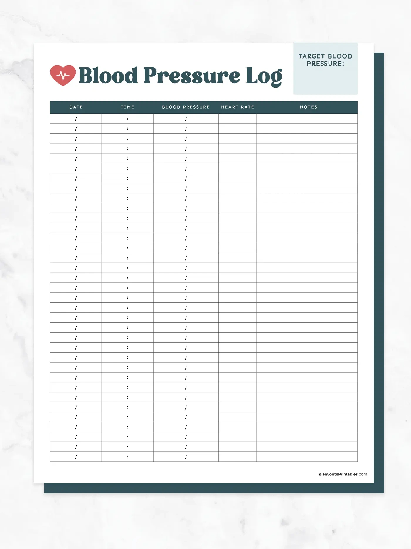 Free Printable Blood Pressure Log - Favorite Printables regarding Free Printable Blood Pressure Chart