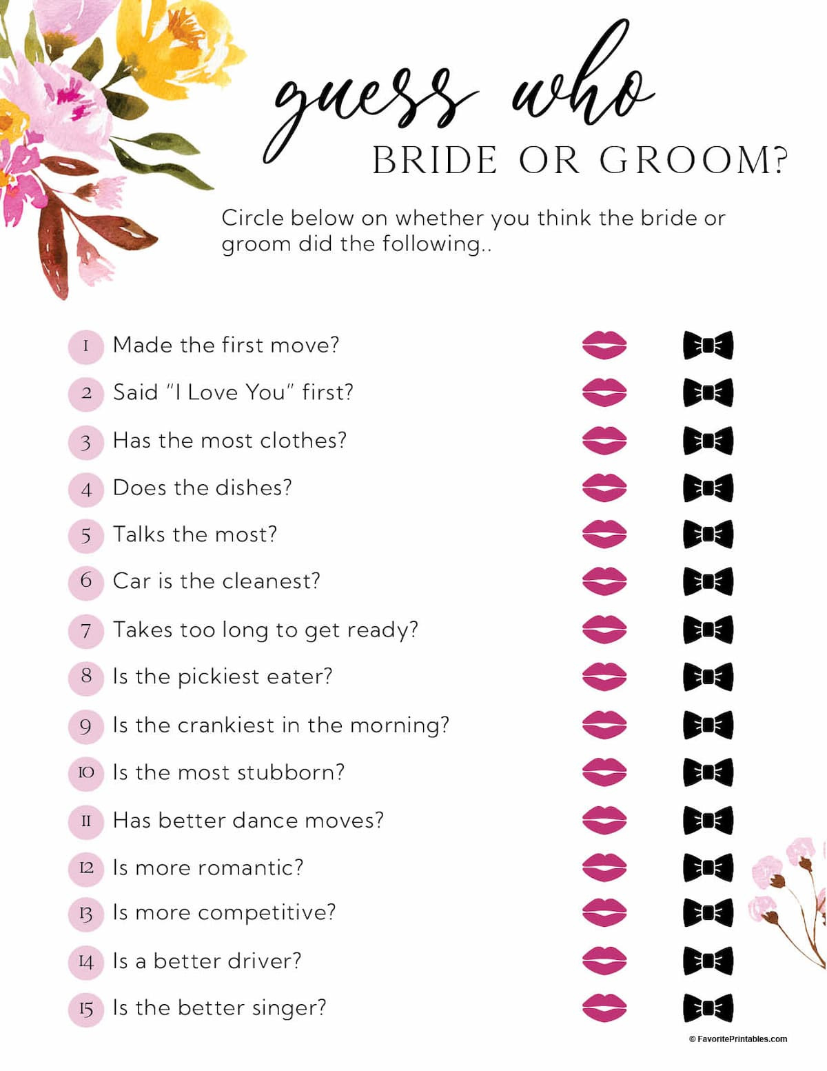 Free Printable Bridal Shower Games - Favorite Printables within Pdf Free Printable Bridal Shower Games