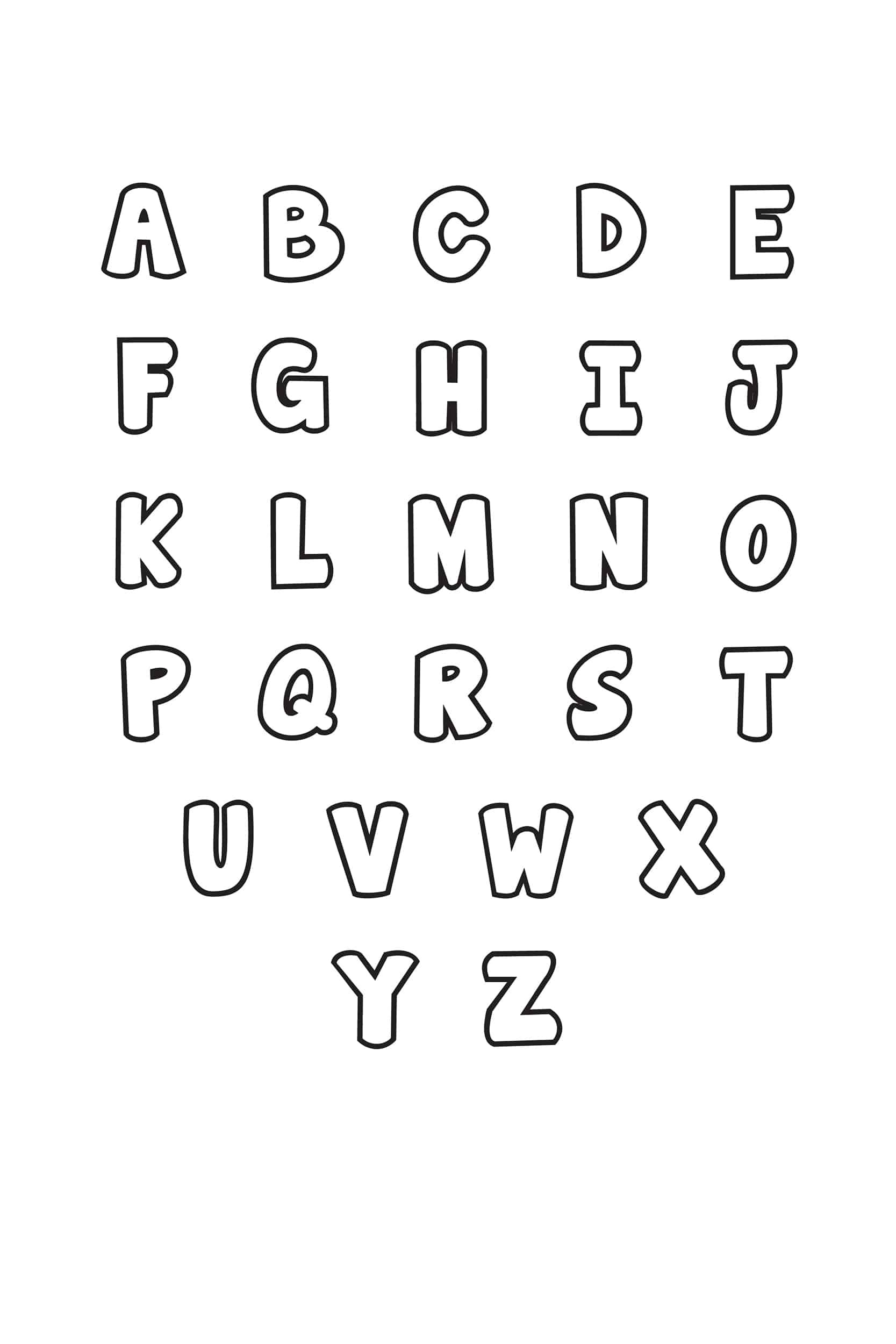 Free Printable Bubble Letter Alphabet Stencils intended for 1 Inch Stencil Letters Printable