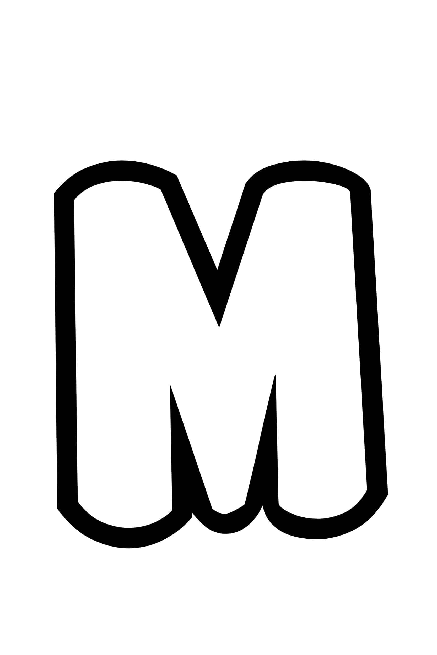 Free Printable Bubble Letter Stencils: Bubble Letter M pertaining to Letter M Printable Alphabet Stencil Templates