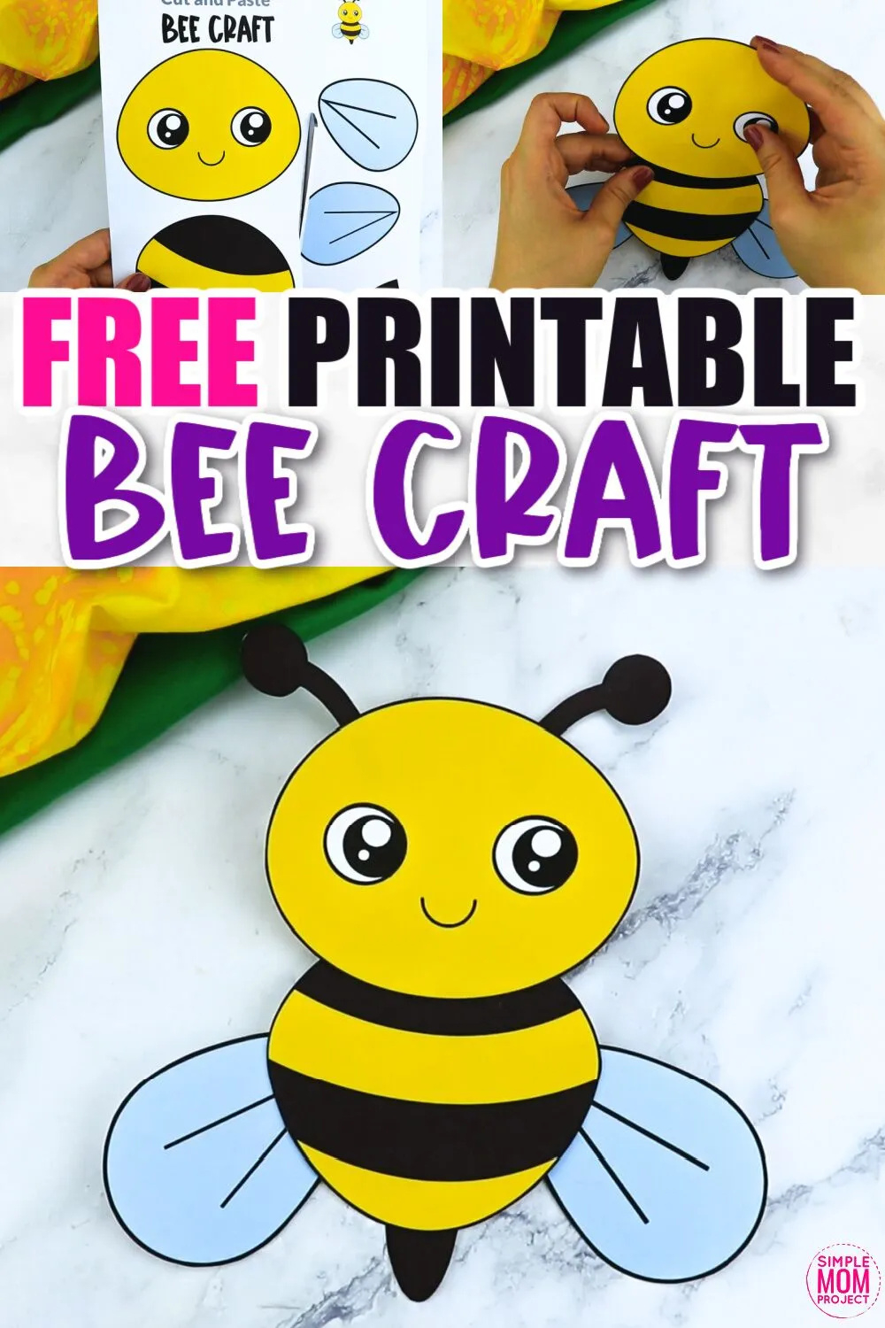Free Printable Bumble Bee Craft Template – Simple Mom Project for Free Printable Bumble Bee Pattern