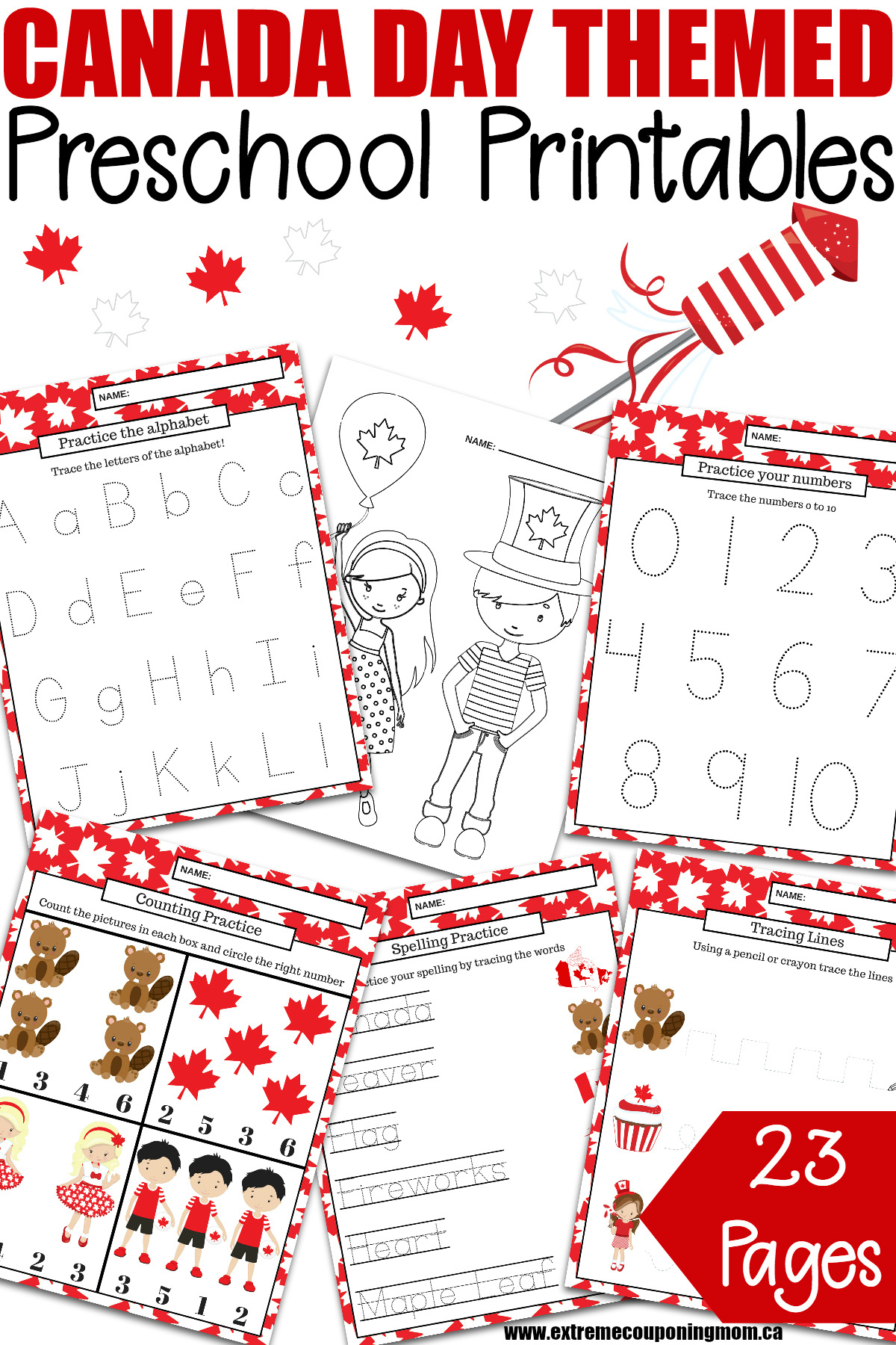 Free Printable Canada Day Preschool Learning Package intended for Free Canada Day Printables
