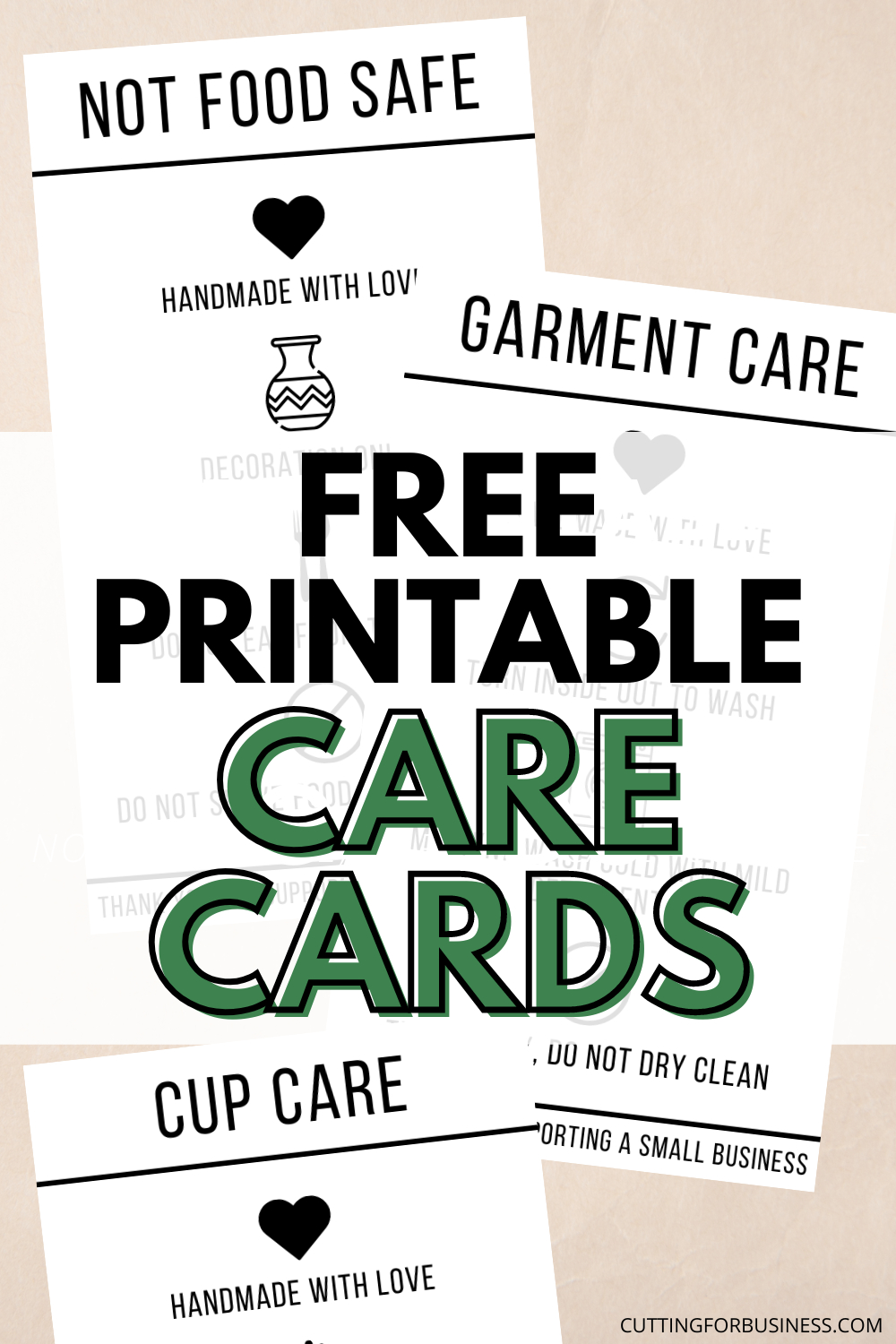 Free Printable Care Cards For Your Craft Business - Cutting For inside Free Printable Tumbler Care Cards