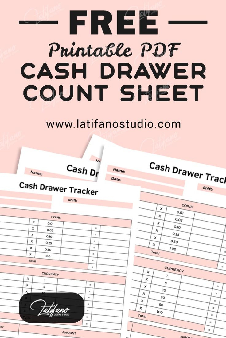 Free Printable Cash Drawer Count Sheet Pdf | Download For Free inside Free Printable Cash Count Sheet