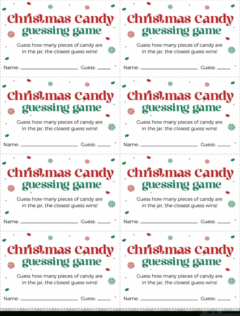 Free Printable Christmas Candy Guessing Game - Favorite Printables with regard to Free Printable Guess How Many Candies