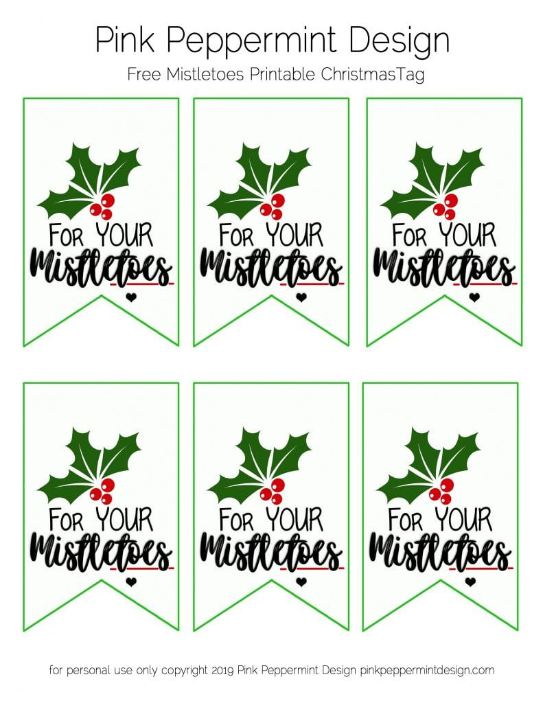 Free Printable Christmas Gift Tags : For Your Mistletoes — Pink inside Free Mistletoes Printable