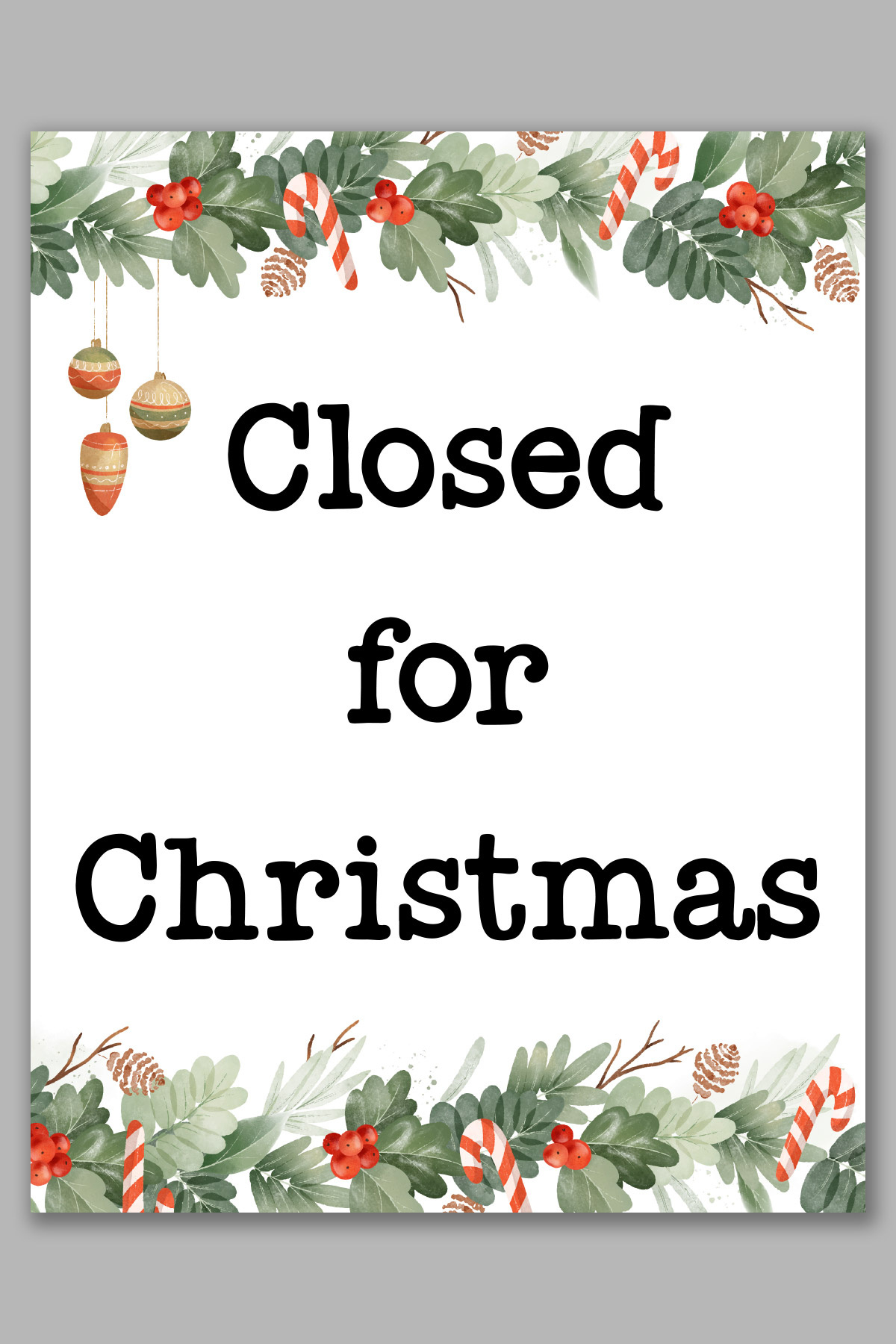 Free-Printable-Closed-For-Christmas-Sign-Template-10 - Mom Envy in Free Printable Closed Signs