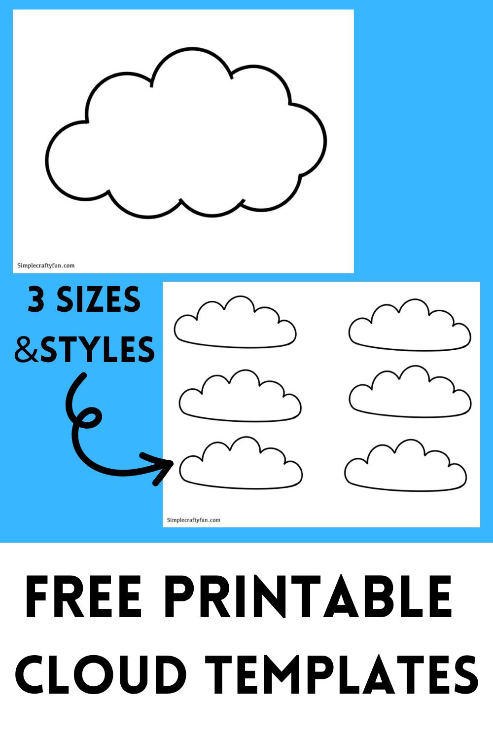 Free Printable Cloud Template Shapes - in Free Printable Cloud Stencils